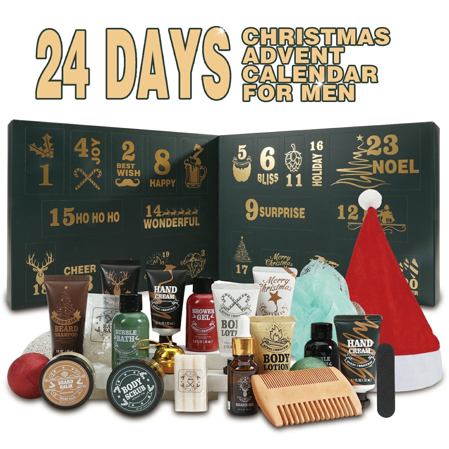 Body & Earth Valentine's Day Advent Calendar 2025 for Men Christmas Surprise Gifts - Beard Grooming & Skin Care Gift Sets for Xmas Gift Idea - Image 4