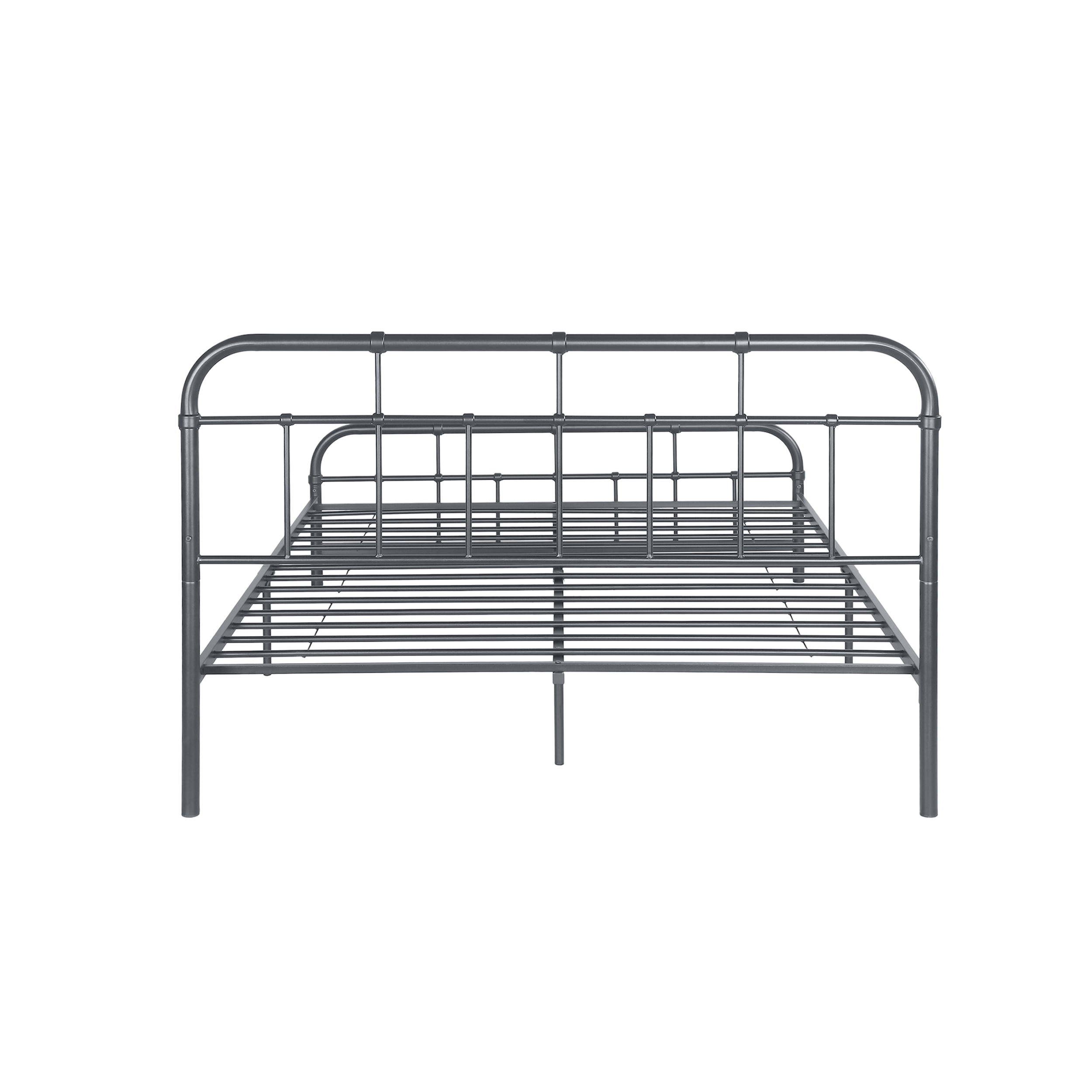 Noble House Khari Industrial Style Queen-Size Iron Minimal Bed Frame, Charcoal Gray - Image 6