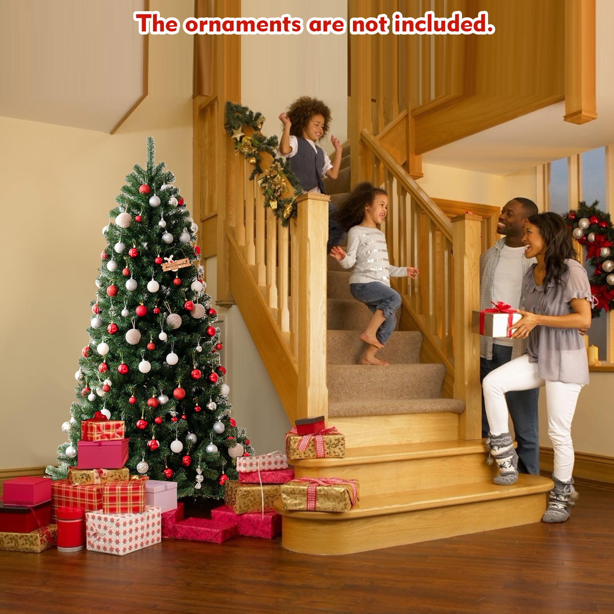 Costway 6ft Pre-lit Hinged Christmas Tree w/ Remote Control & 9 Lighting Modes - Image 12