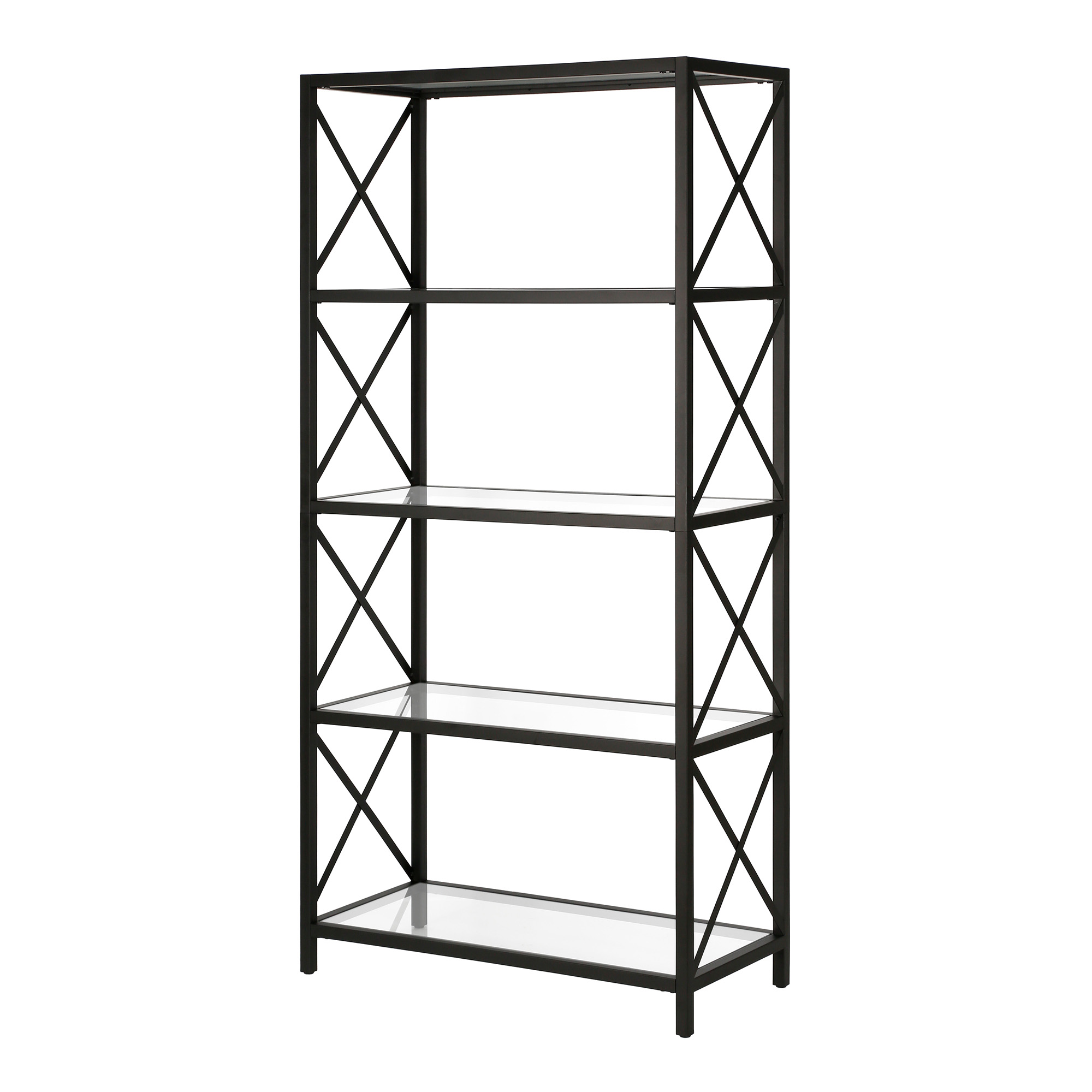 Evelyn&Zoe Celine 30" Wide Rectangular Bookcase, Blackened Bronze - Image 5