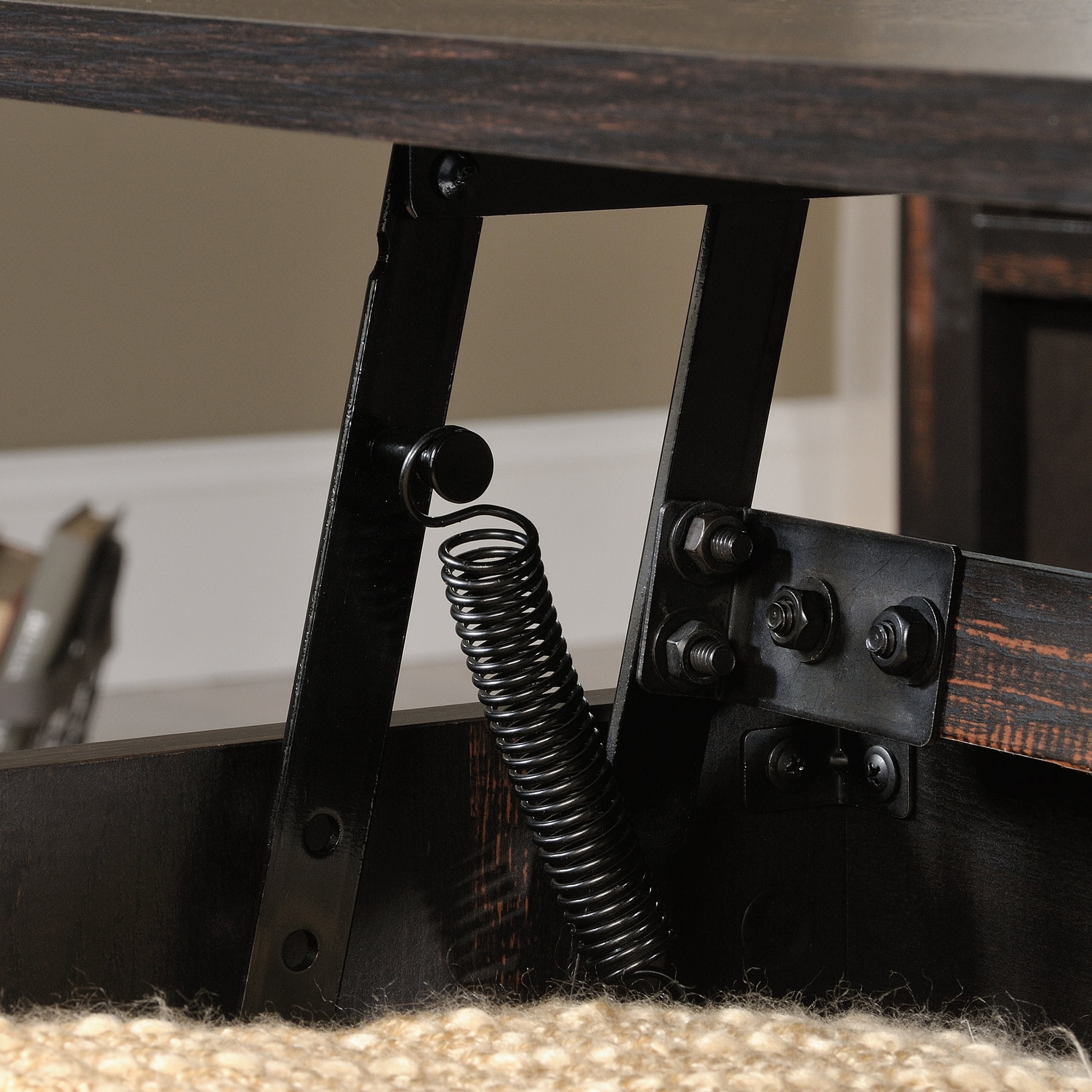 Sauder Dakota Pass Lift-Top Coffee Table, Char Pine Finish - Image 7