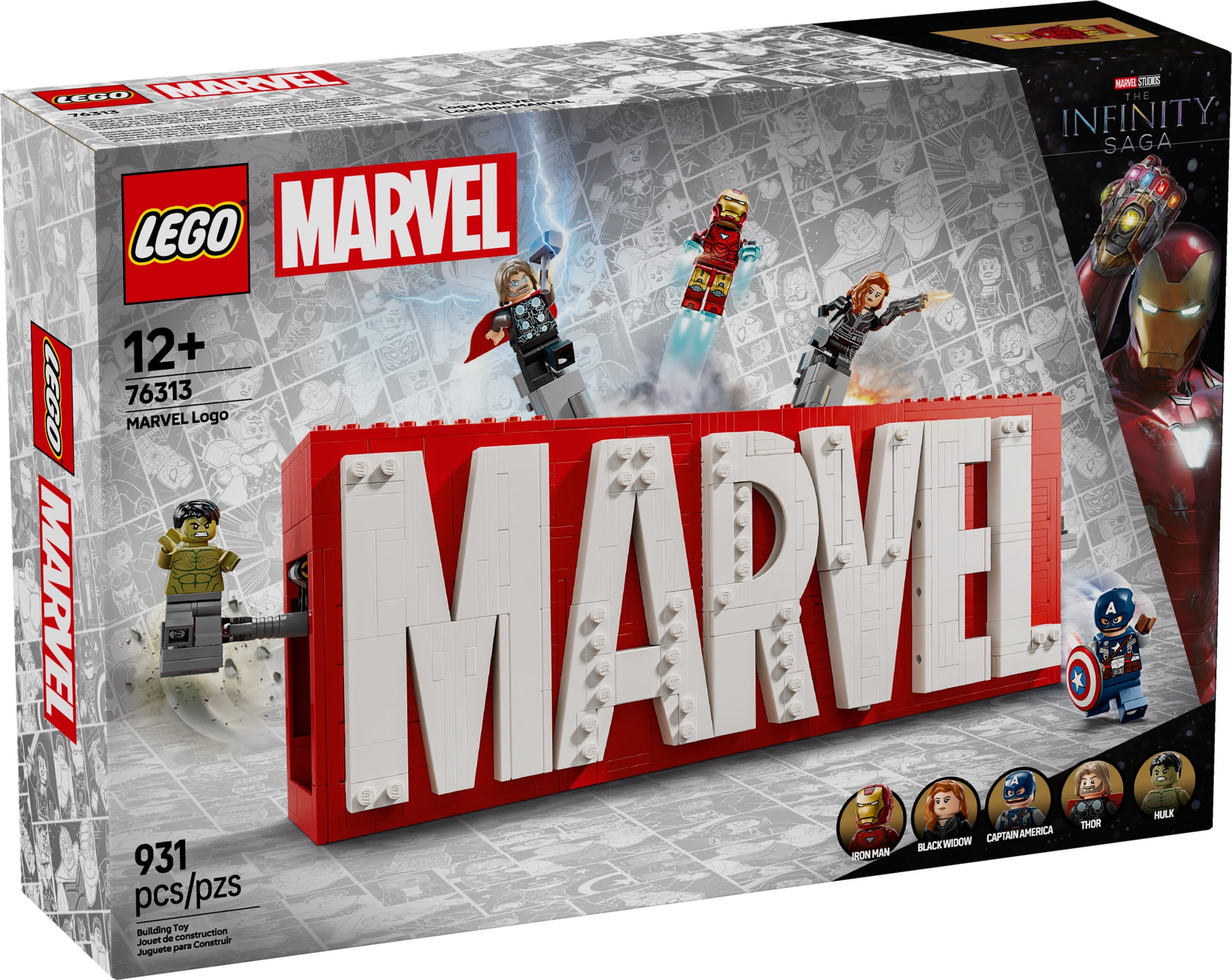 LEGO Marvel: MARVEL Logo & Minifigures Building Toy - Marvel Collectible Set for Kids, Boys and Girls, Ages 12+ - Model Kit with 5 Minifigures - Gift Idea for Birthday - 76313 - Image 5