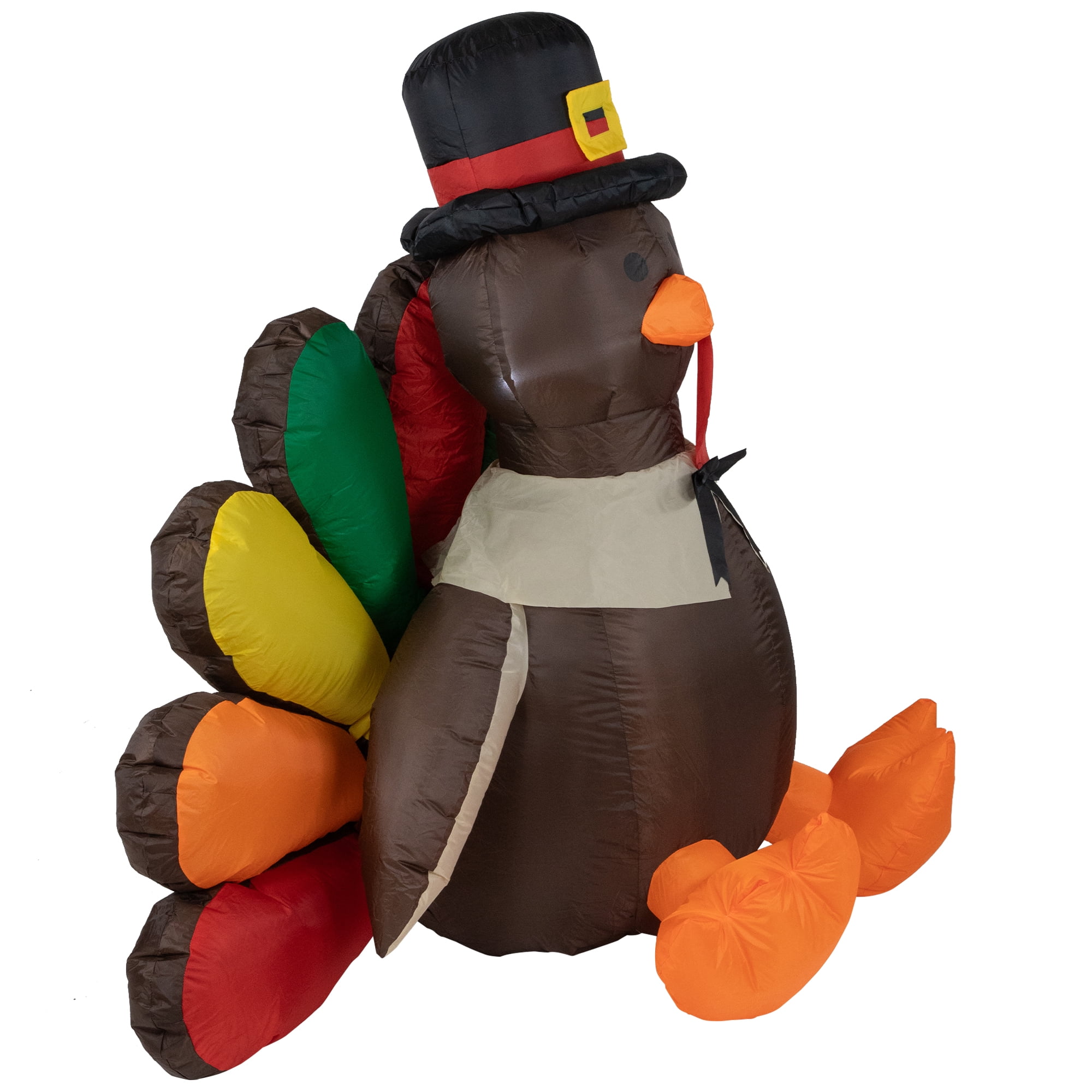Northlight Pre-lit Inflatable Pilgrim Turkey Thanksgiving Yard Decoration - 4' - Image 4