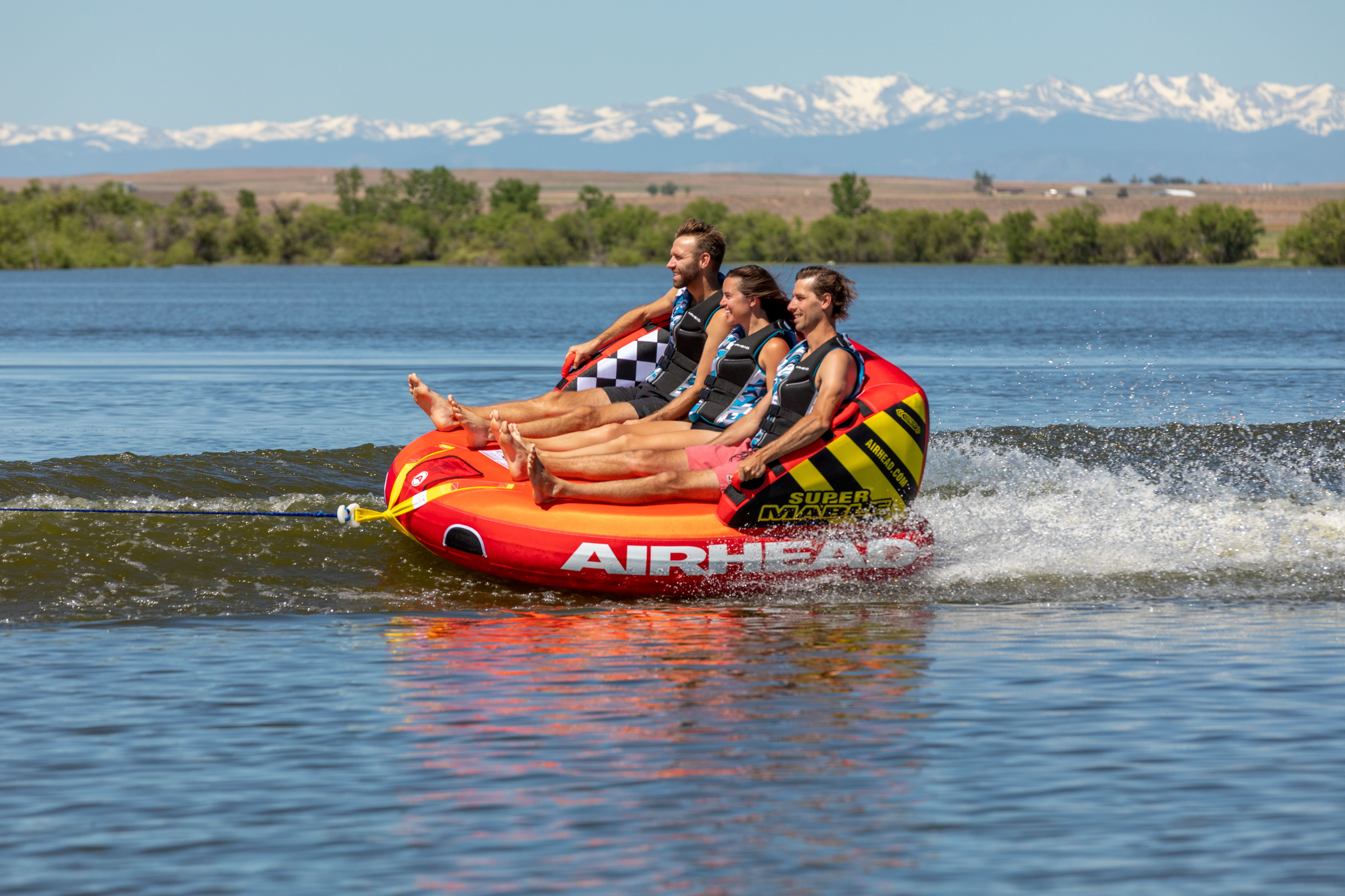 Airhead Super Mable Towable Tube for Boating, Fits up to 3 People, Dual Tow Points - Image 6