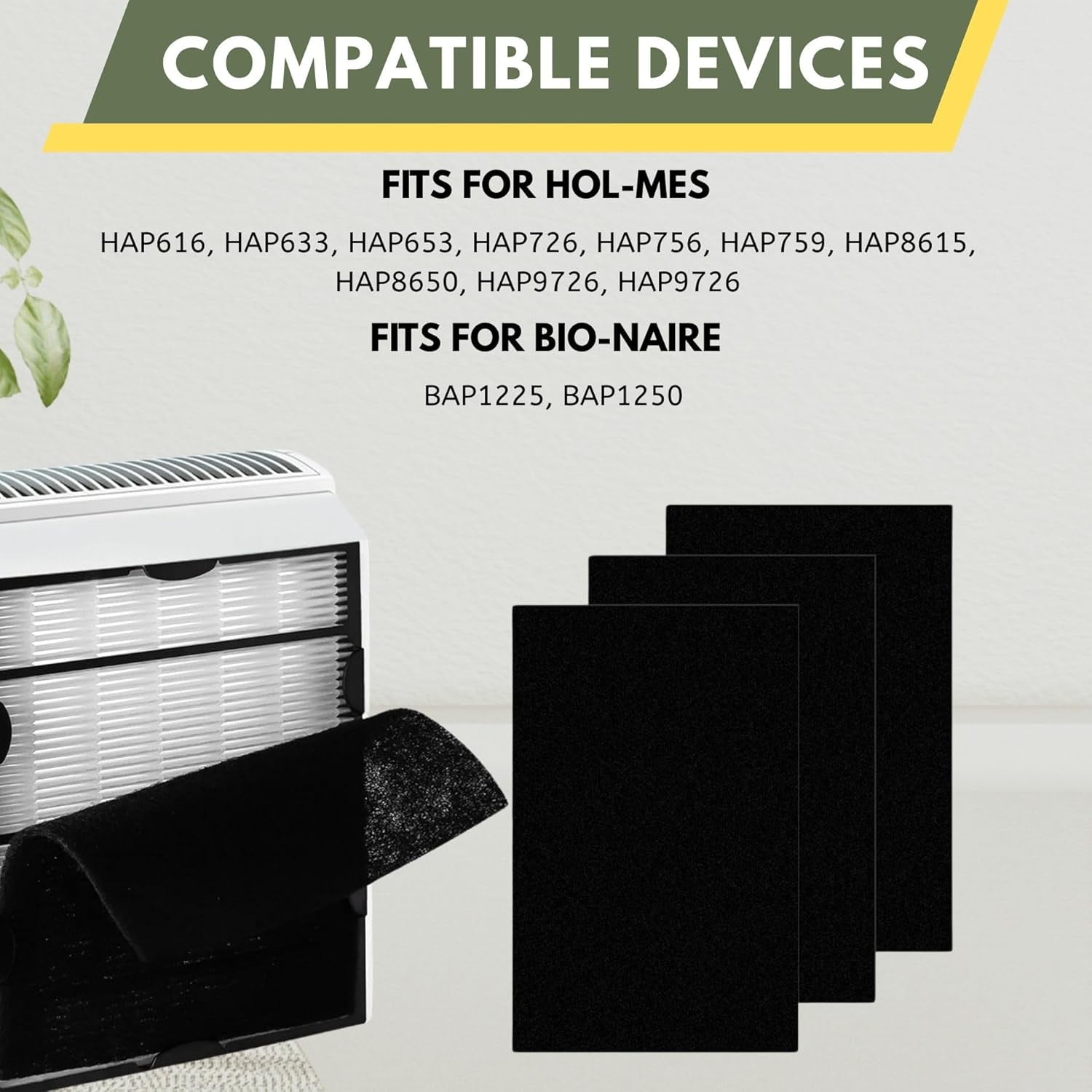 Nispira HAPF600 True HEPA (4) + Carbon Pre Filter Replacement (8) Compatible with Holmes HAPF600D HAPF600D-U2 Filter B - Image 8