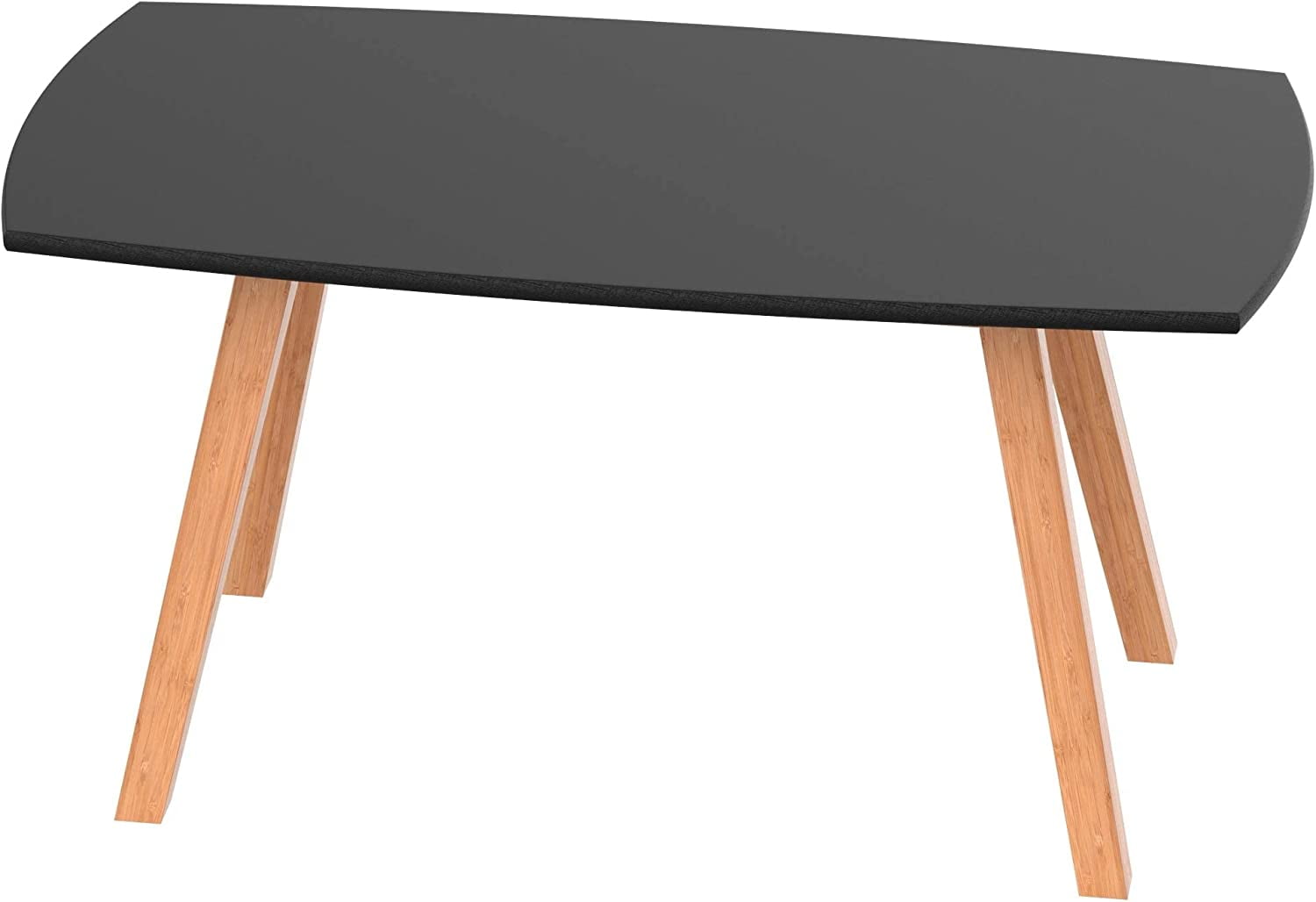 BonVIVO Small Coffee Table - Franz Designer Low Table w/Wooden Bamboo Frame,Men & Women - Image 3