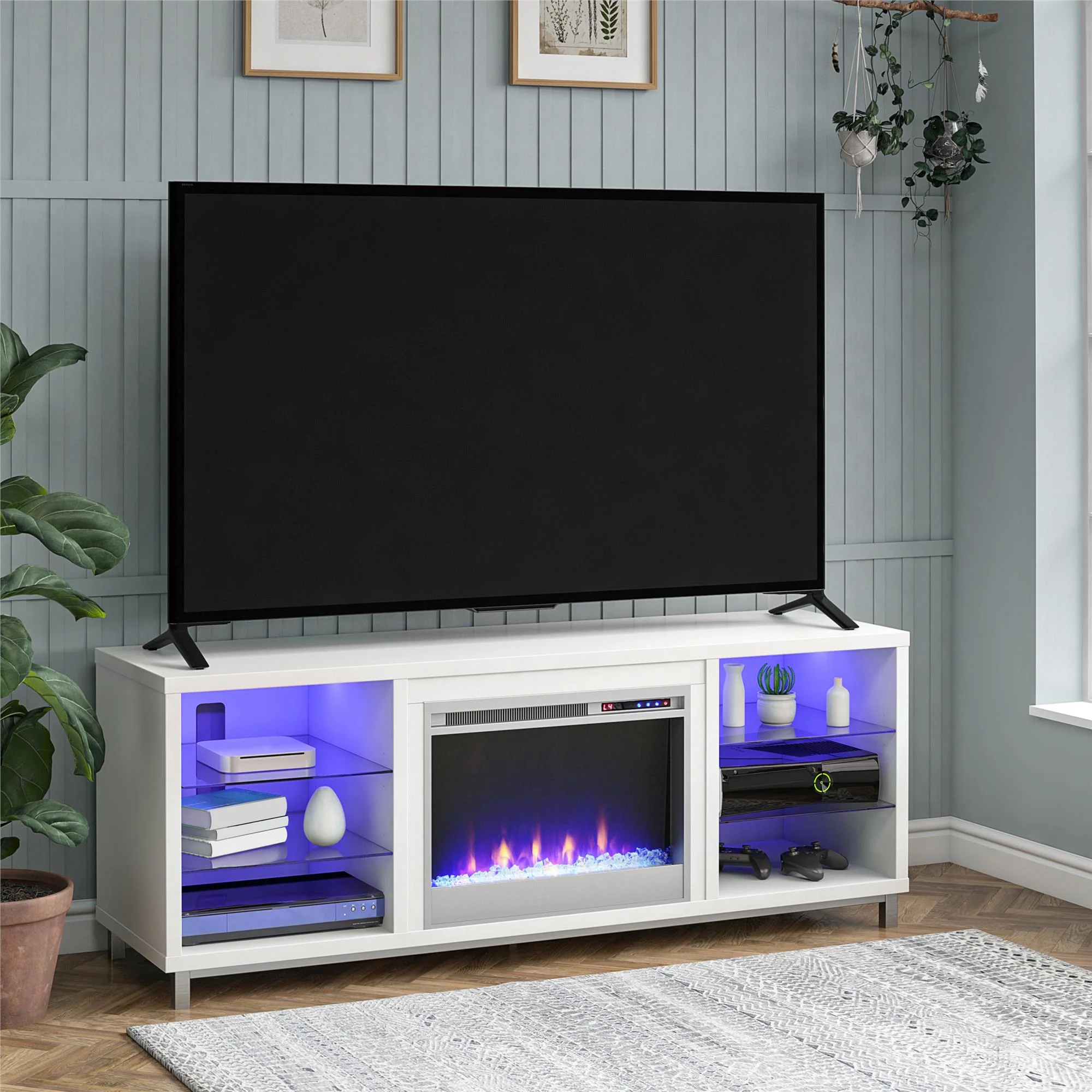Lumina Fireplace TV Stand for TVs up to 70", White - Image 9