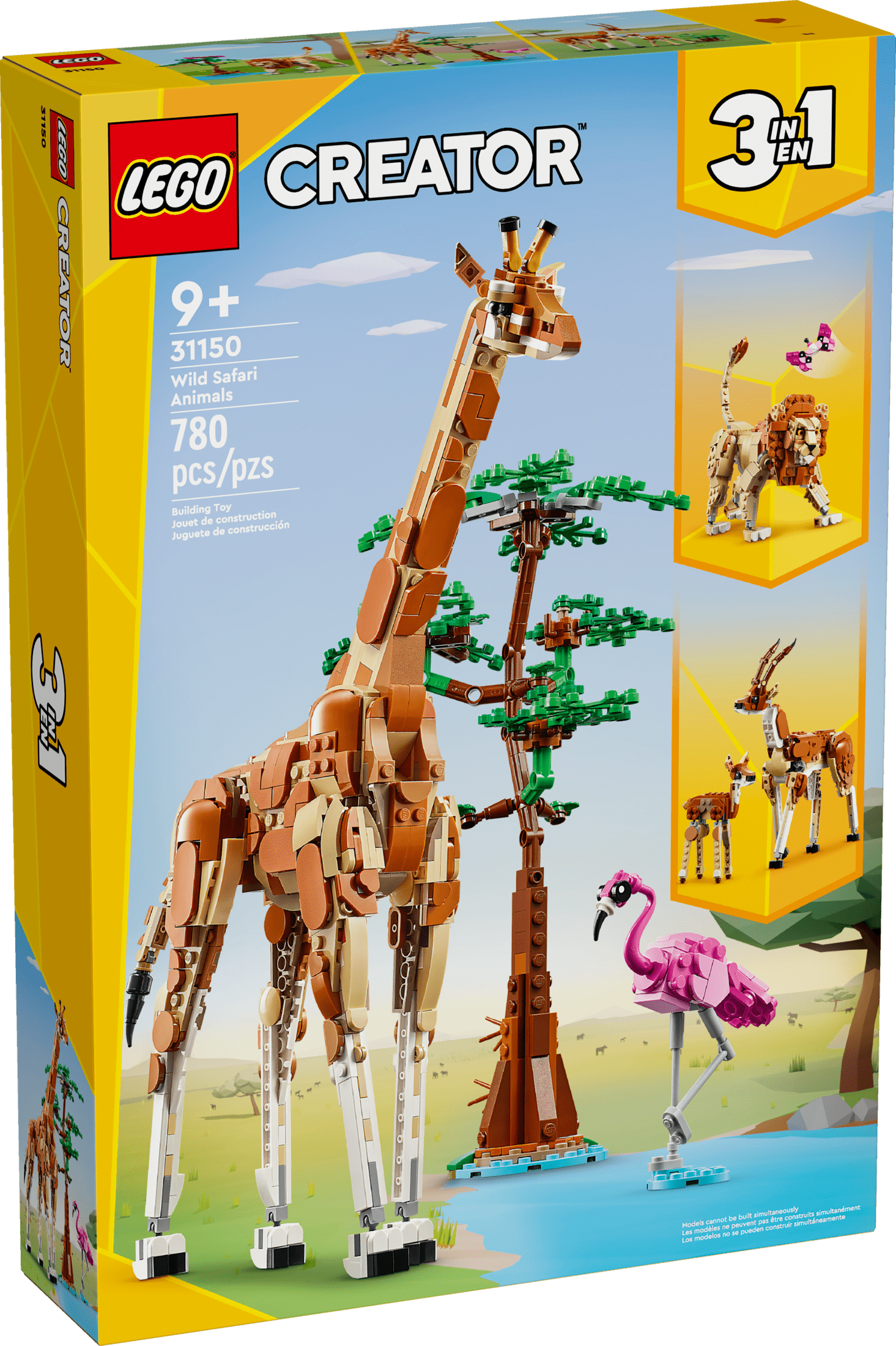LEGO Creator 3 in 1 Wild Safari Animals, Rebuilds into 3 Different Safari Animal Figures - Giraffe Toy, Gazelle Toy or Lion Toy, Nature Toy, Building Set for Kids Ages 9 Years Old and Up, 31150 - Image 5
