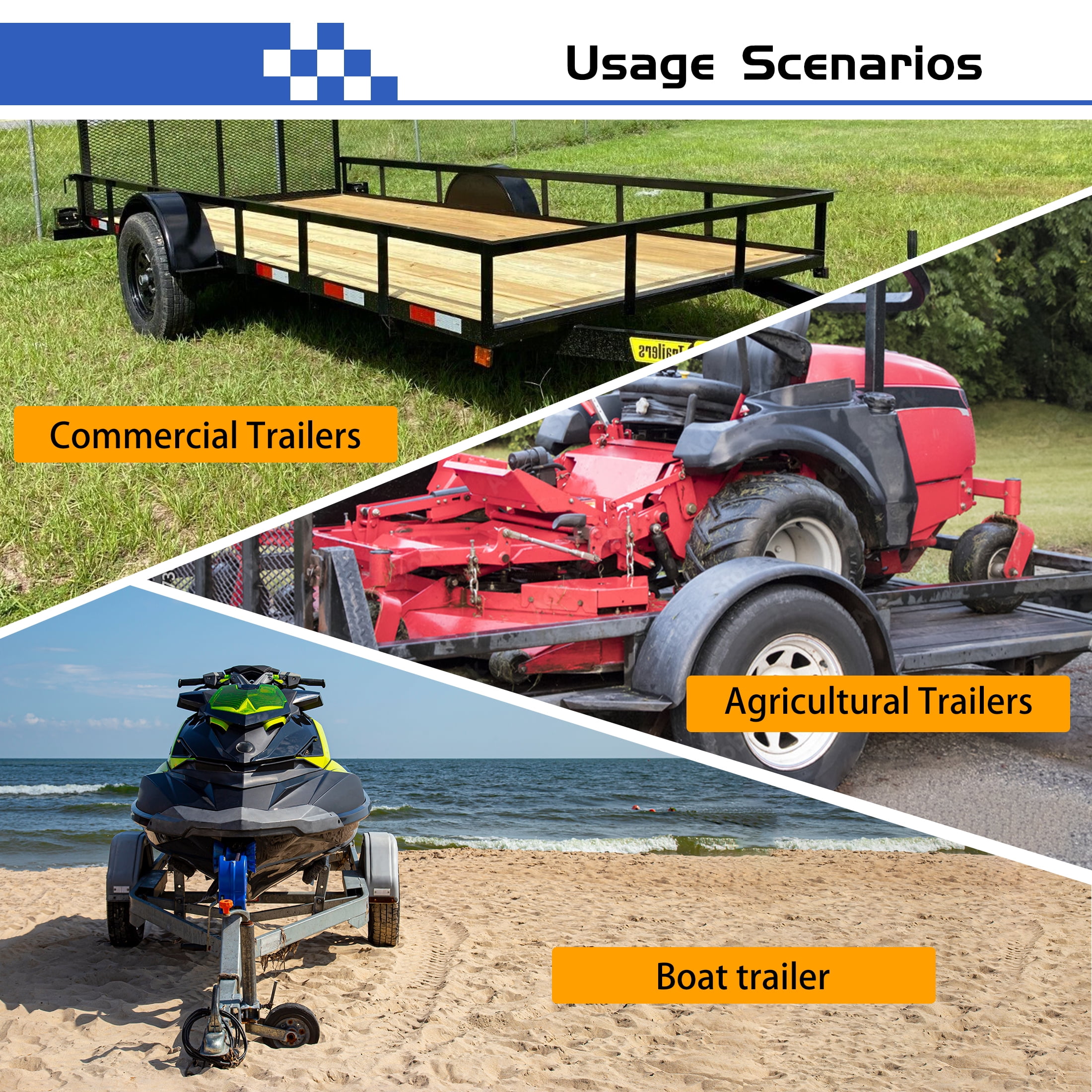 Hi-Run H180 ST205/75D14 6PR TL 100L Trailer Tire & 14X6 5-4.5 Wheel Assembly - Image 4