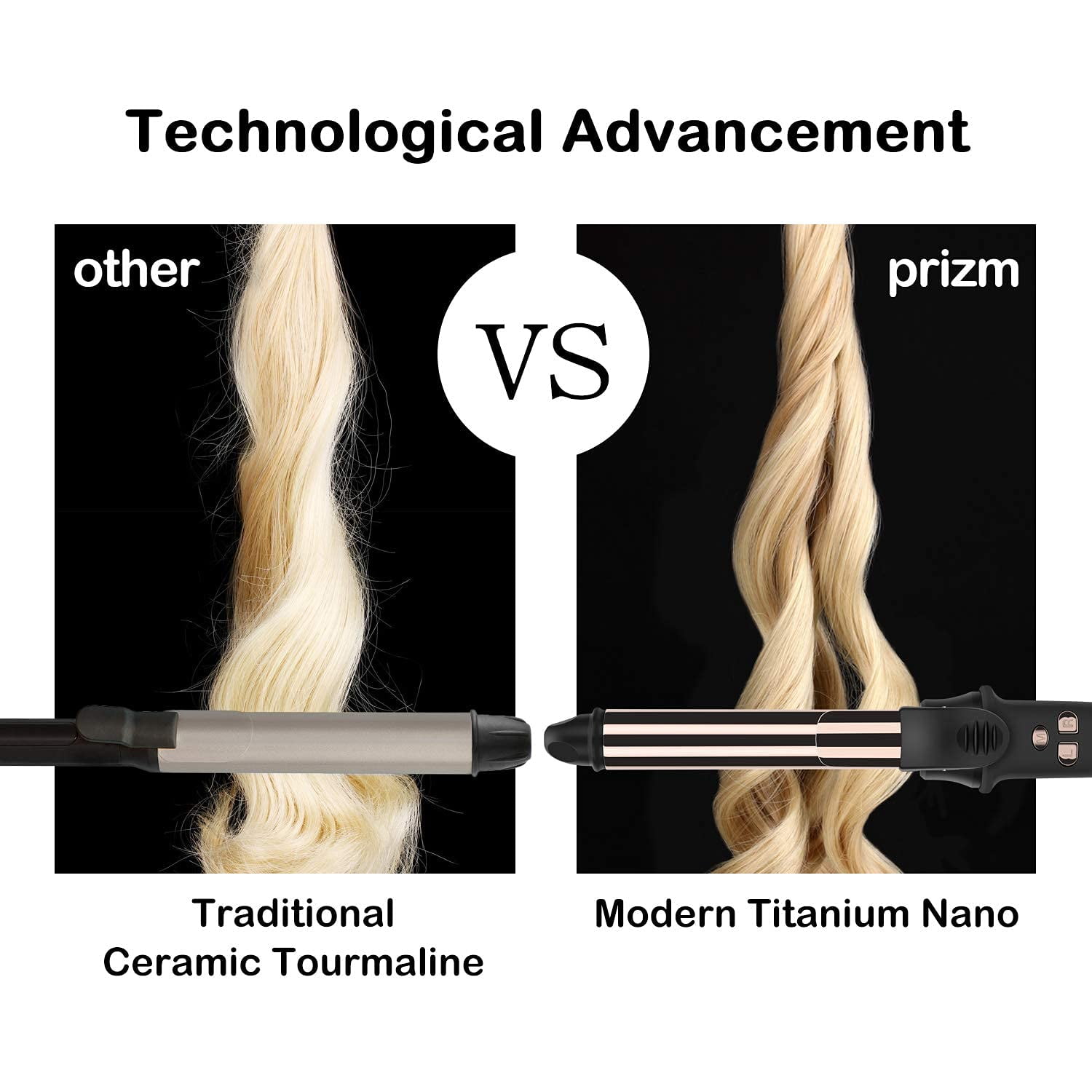 Prizm Curling Iron, Automatic Rotating 1 inch Hair Curler, Dual Voltage, 11 Adjustable Temperatures for Hair Styling, Durable Titanium Alloy for Smooth, Frizz-Free Curls - Image 6