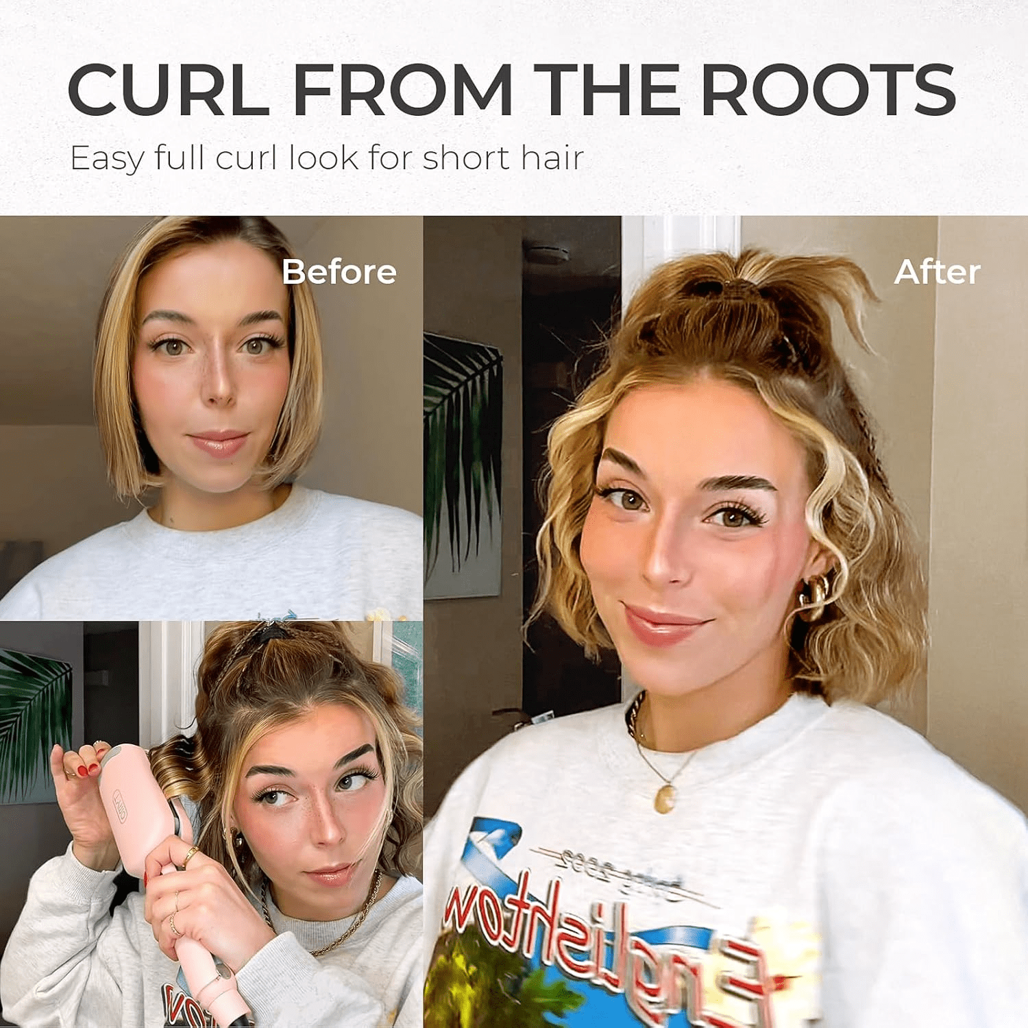 TYMO ROVY Curling Iron & Hair Crimper with 3 Barrels, Ionic Deep Waver Hair Styling Tool, Dual Voltage, Easy to Use,1.25 Inch, Pink - Image 3