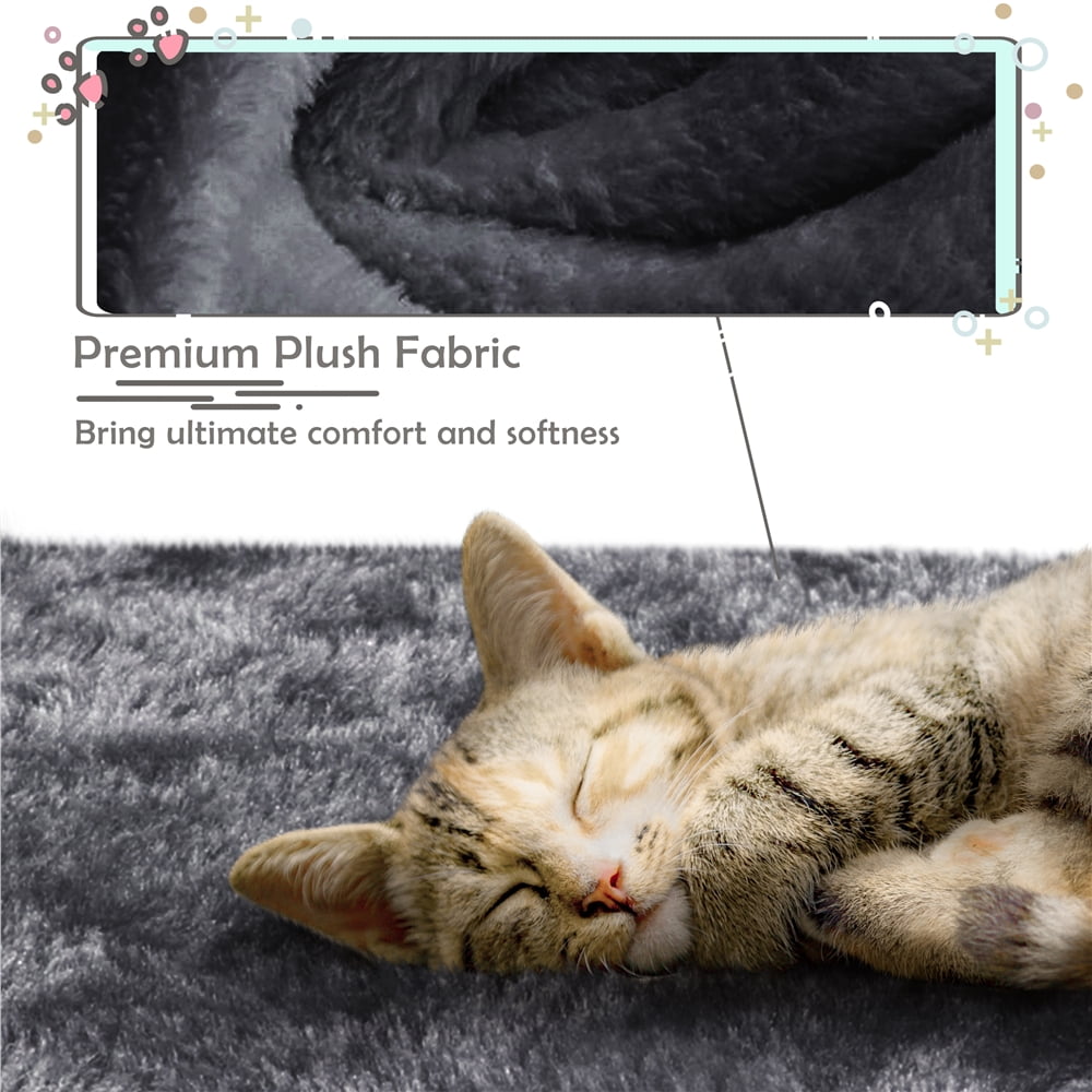 Alden Design 4-Level Cat Tree Condo with Plush Perch, Dark Gray - Image 7