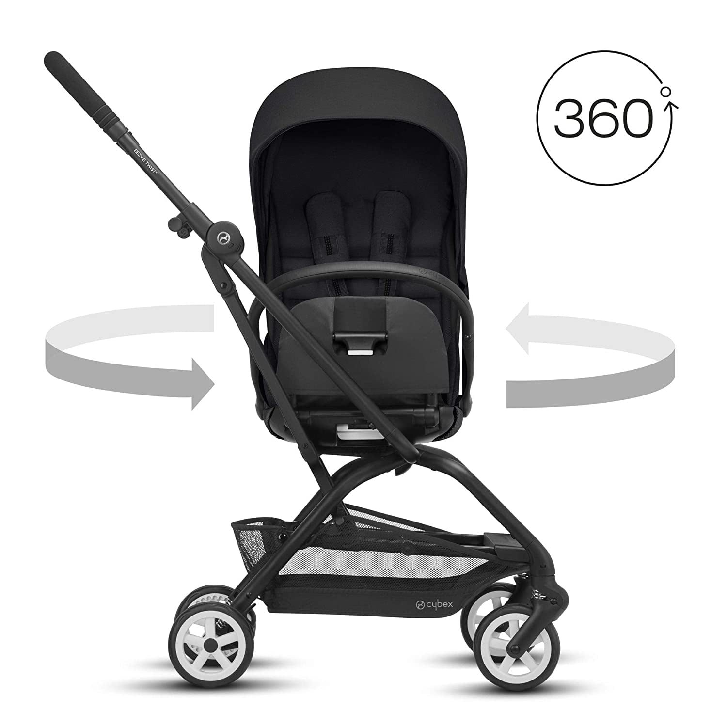 Cybex Eezy S Twist Lightweight Stroller, Deep Black - Image 9