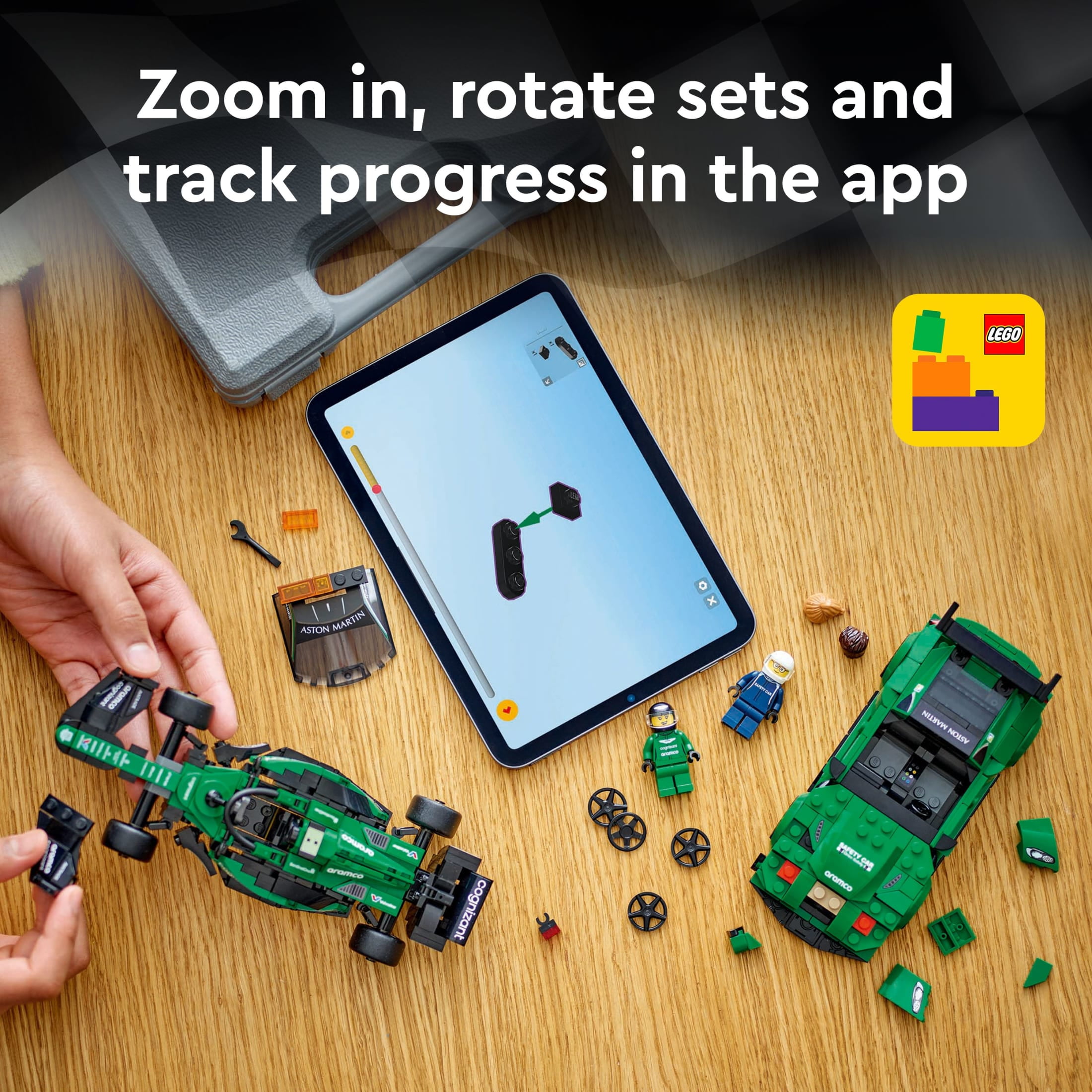 LEGO Speed Champions Aston Martin Safety Car & AMR23 Building Toys - Race Car Toy for Kids, Boys & Girls, Ages 9+ - Gift for Christmas - W/ 2 Minifigures - 76925 - Image 7