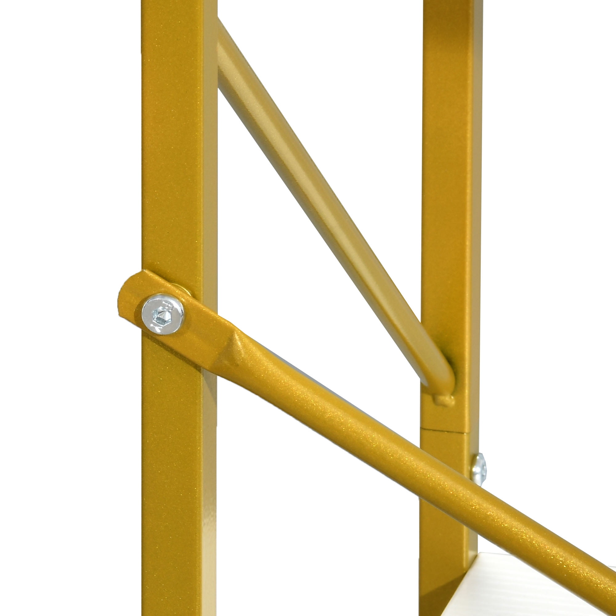 Dextrus 5 Tiers Bookshelf and Bookcase, Modern Wide Gold Bookcase, Open Storage Book Shelves for Living Room Bedroom, Gold - Image 6