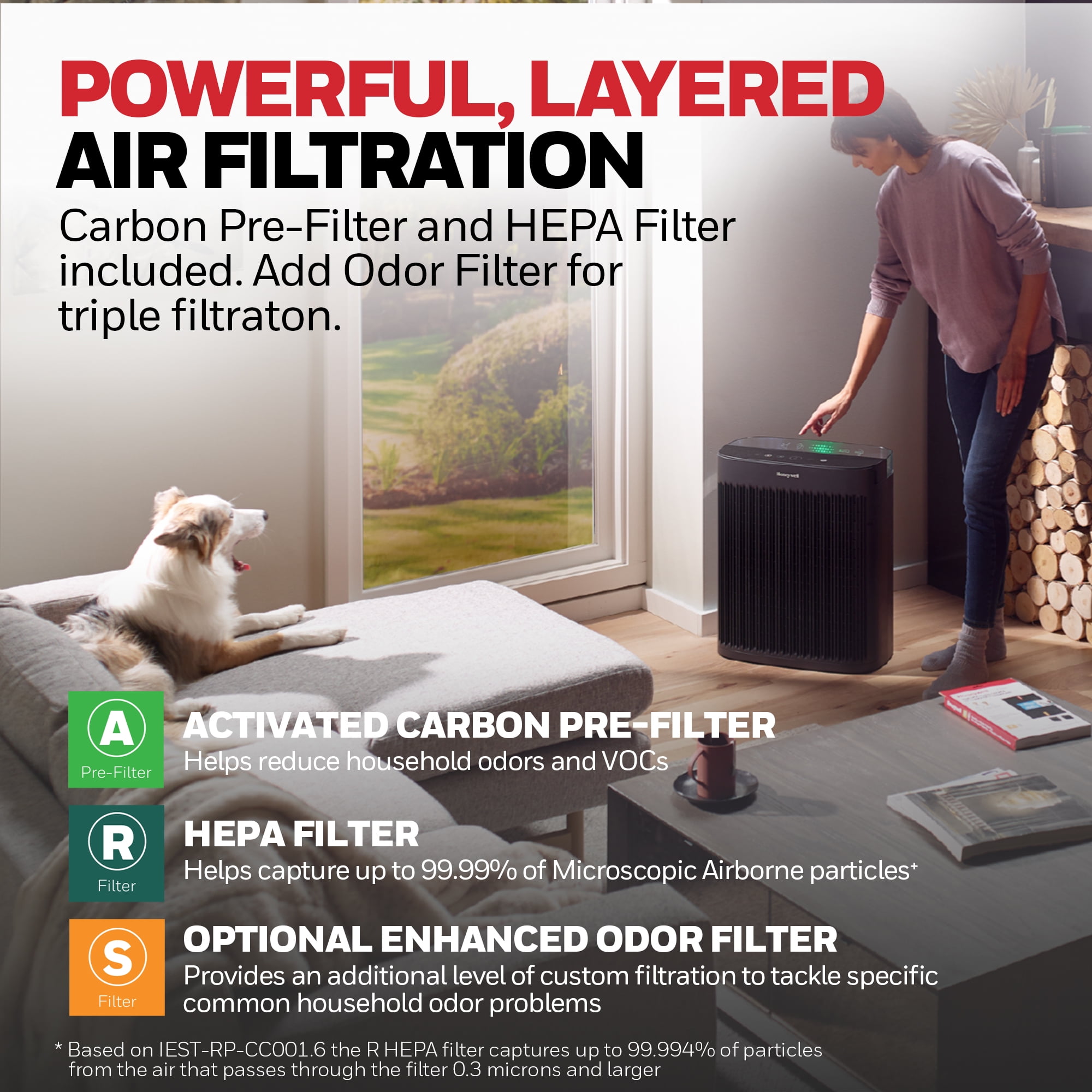 Honeywell Allergen Plus HEPA Air Purifiers for Large Rooms, HPA5300B, 2400 Sq Ft, Smoke, Pollen, Dust Reducer - Image 5