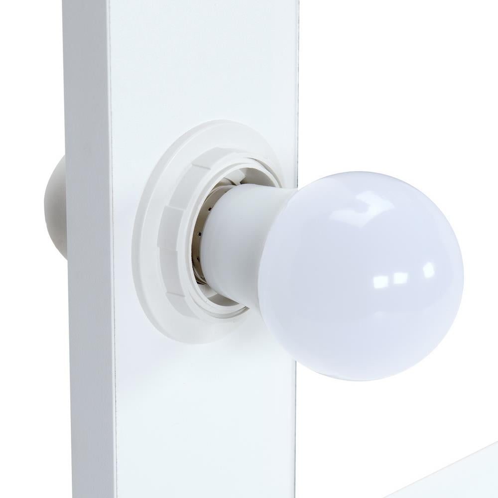 Zimtown Wood Vanity Set Makeup Table with Lighted Mirror Dressing Table Dresser Desk with 2 Drawers for Bedroom (White) - Image 3