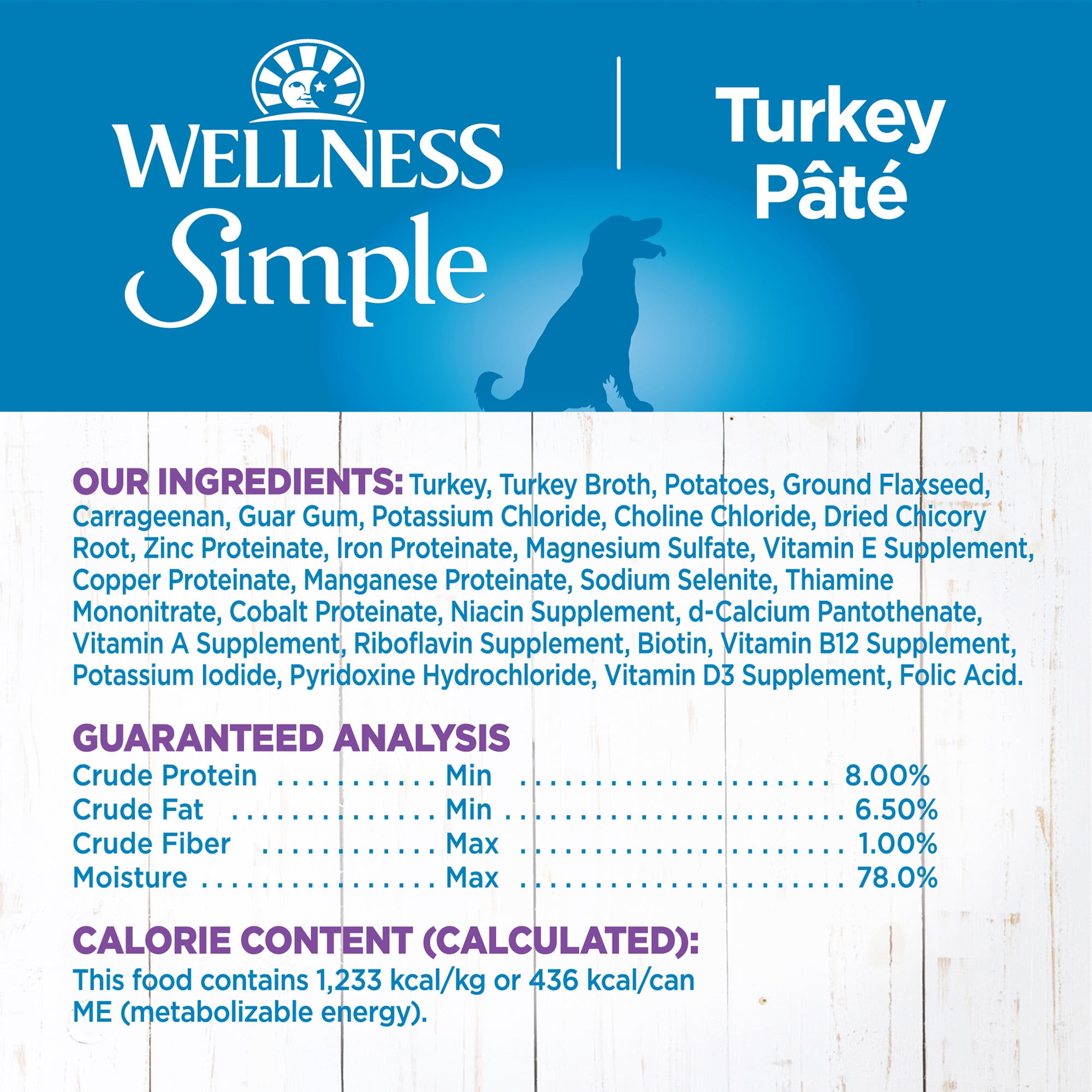 Wellness Simple Natural Wet Canned Limited Ingredient Dog Food, Turkey & Potato, 12.5-Ounce Can (Pack of 12) - Image 3