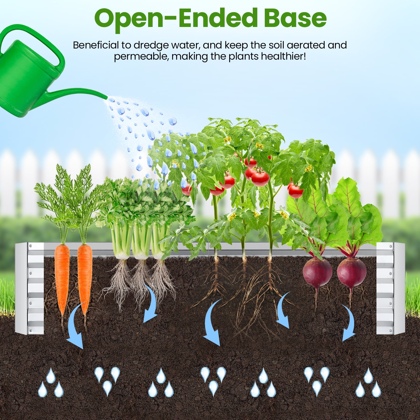 Funcid Galvanized Raised Garden Bed with Cover, Outdoor Metal Planter Box 2 Roll-Up Windows Mini Greenhouse for Growing Flowers Fruits Vegetables and Herbs, 6x3x3ft(Clear) - Image 3