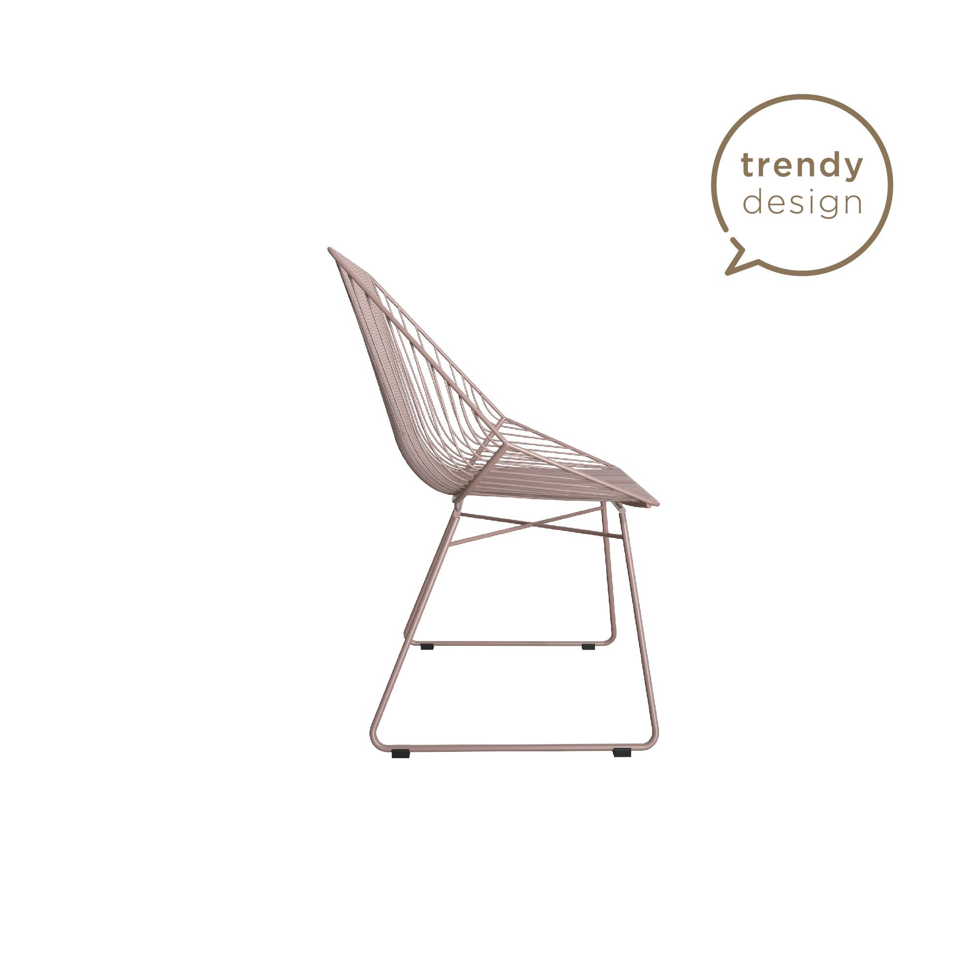 CosmoLiving Ellis Modern Metal Accent Chair, Blush Pink Metal - Image 14