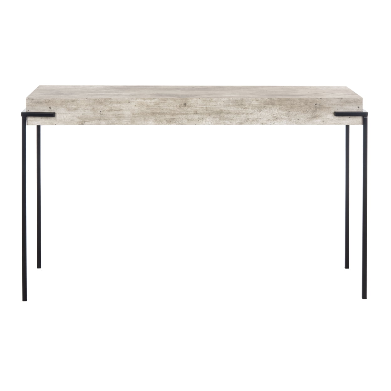 SAFAVIEH Eli Modern Retro Rectangle Console Table, Light Grey/Black - Image 2