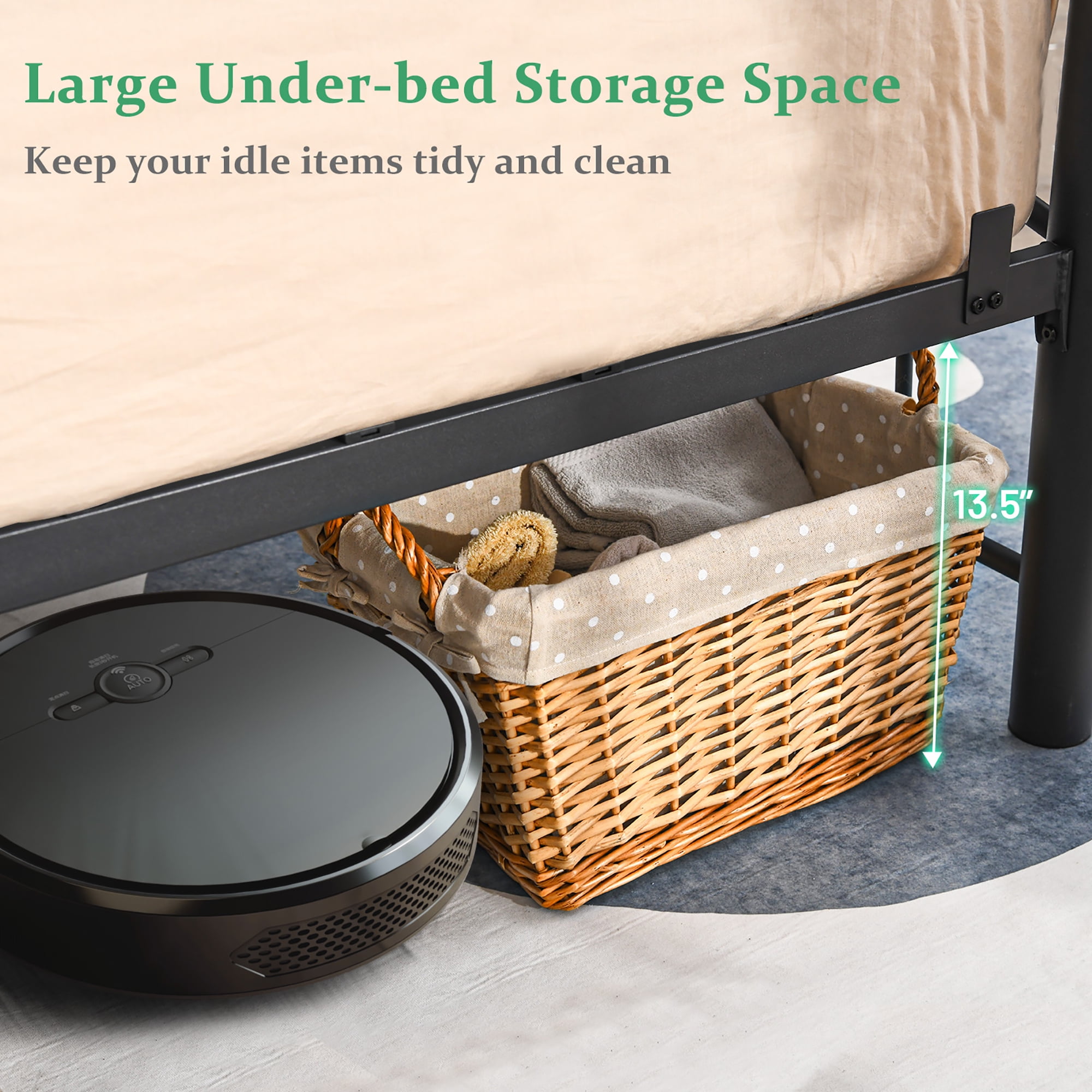 Costway Full Size Metal Bed Frame Headboard Footboard Platform No Box Spring Needed - Image 8