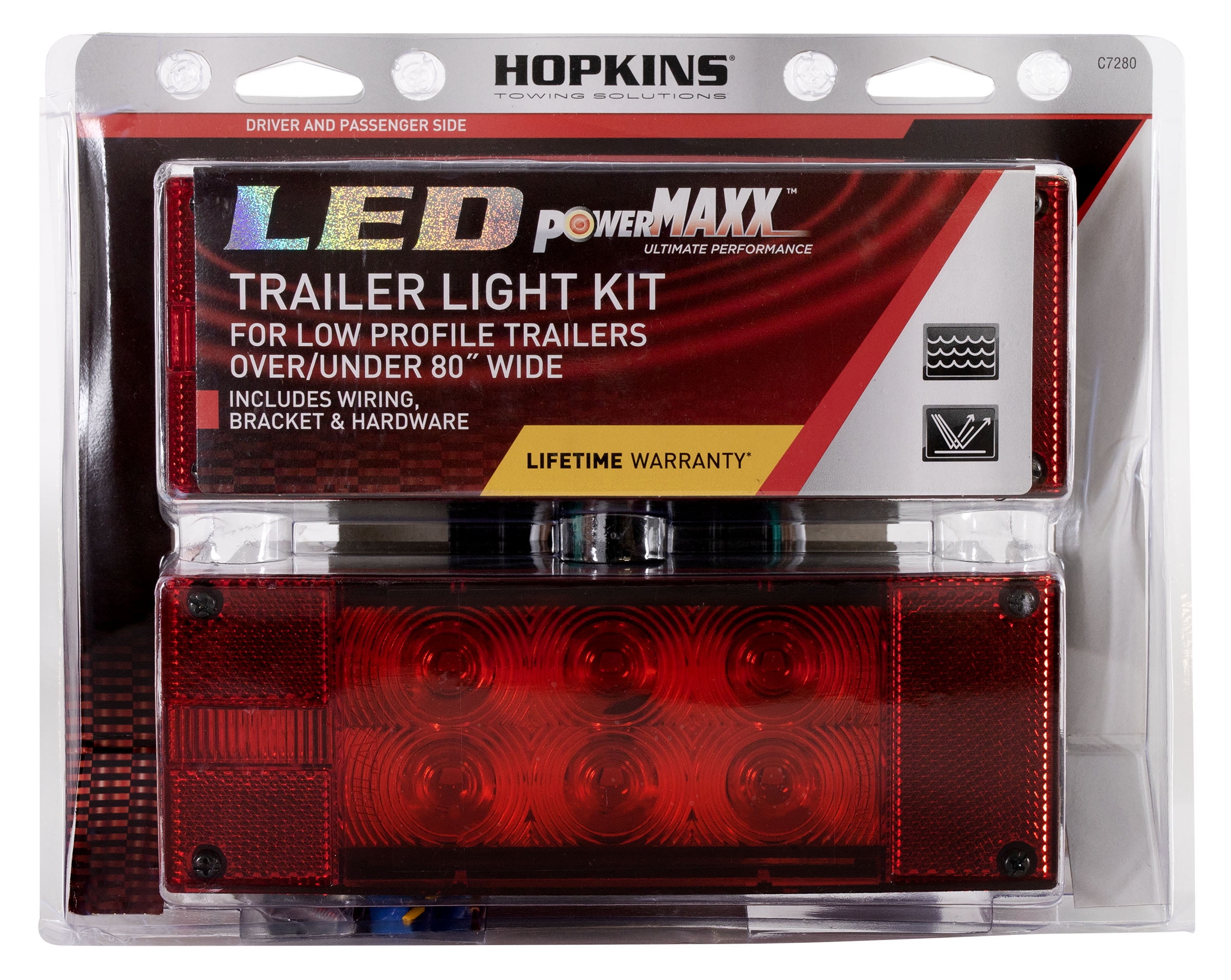 Hopkins Towing Solutions Submersible LED Low-Profile Trailer Light Kit, C7280, Over & Under 80" Wide - Image 8