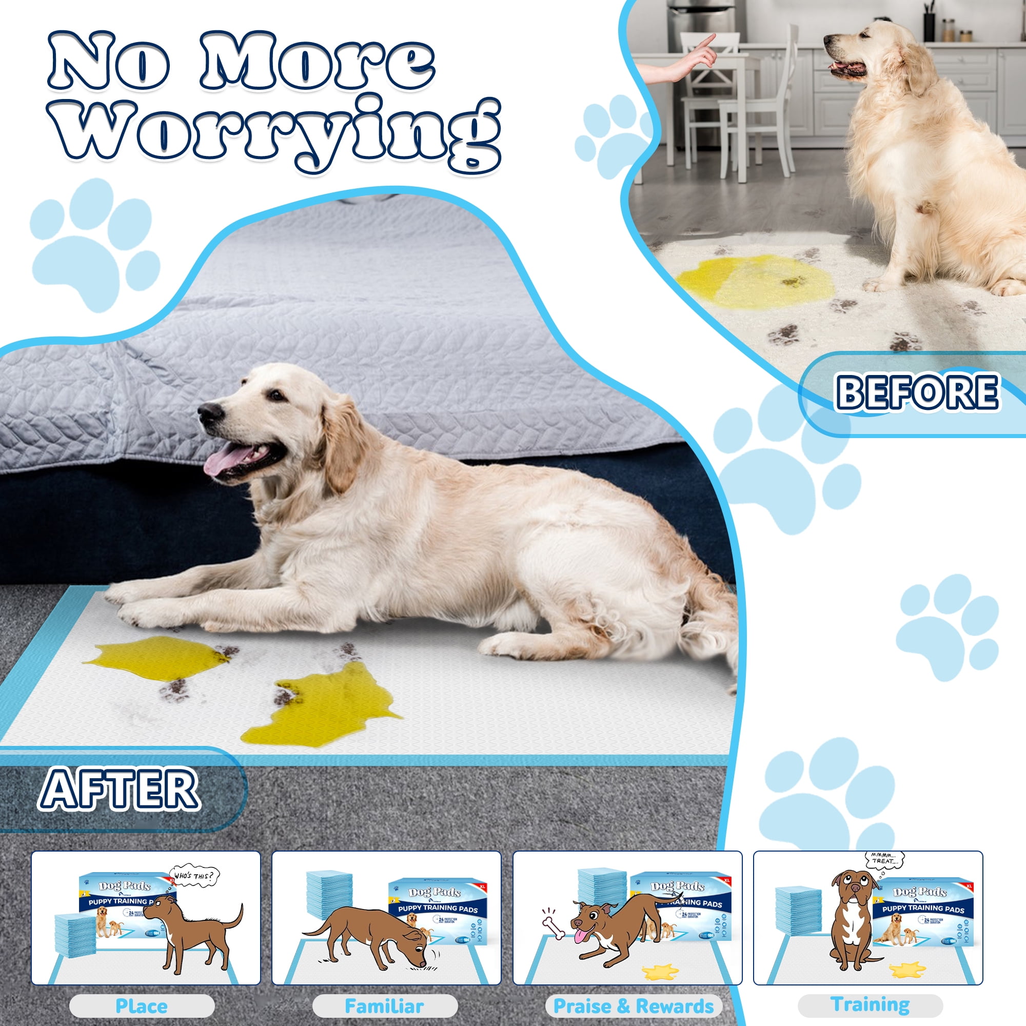 Tolobeve Dog Training Pads, XL, 26 in x 30 in, 100 Count Disposable Dog Pads, Puppy Pee Pads - Image 8