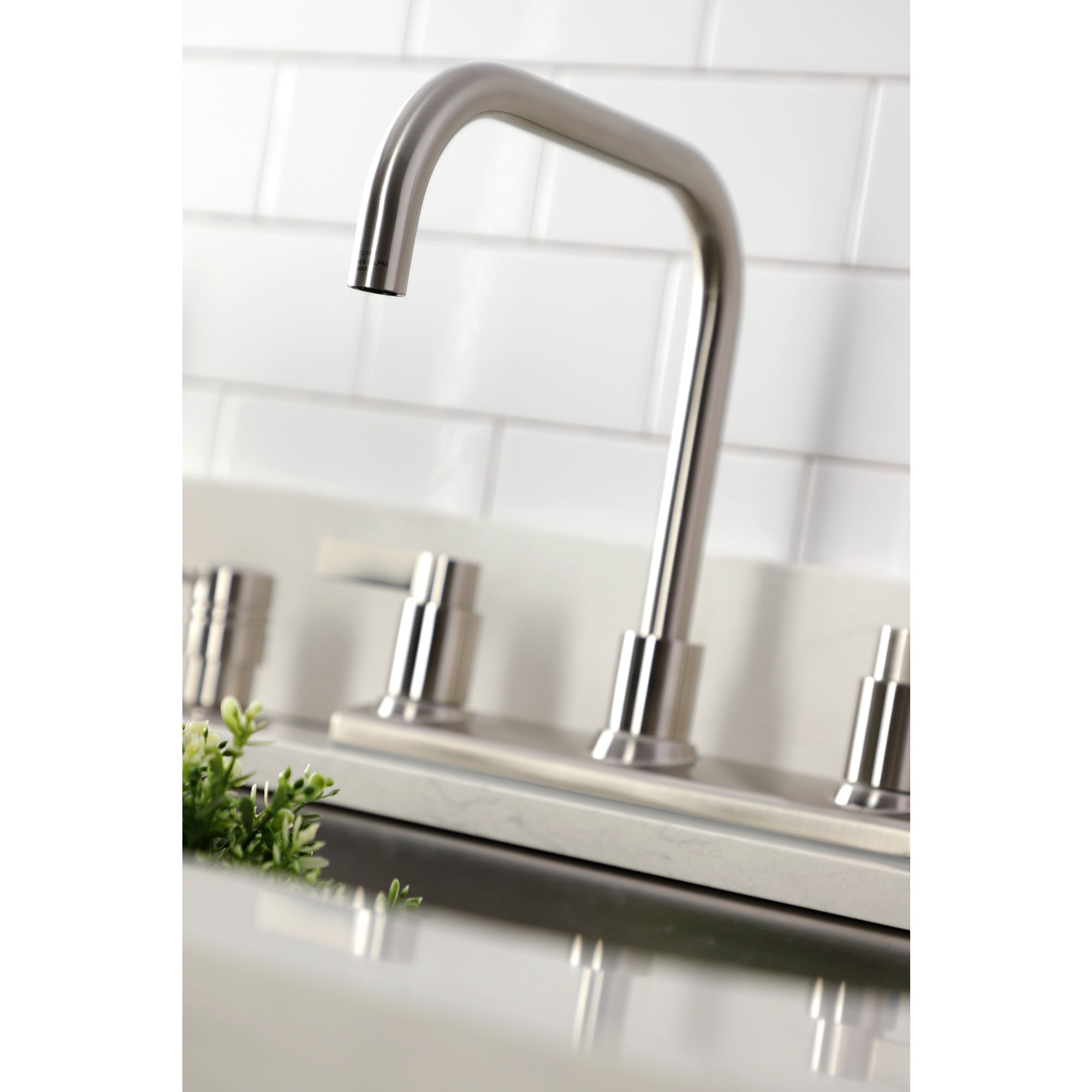Kingston FB2148NDL NuvoFusion Two-Handle 2-Hole 8" Centerset Kitchen Faucet in Brushed Nickel - Image 5