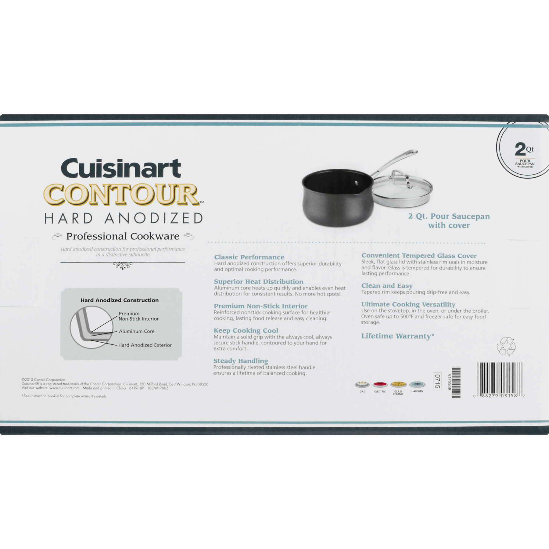Cuisinart Contour Professional Cookware Pour Saucepan with Cover - 2 Quart, 1.0 CT - Image 6