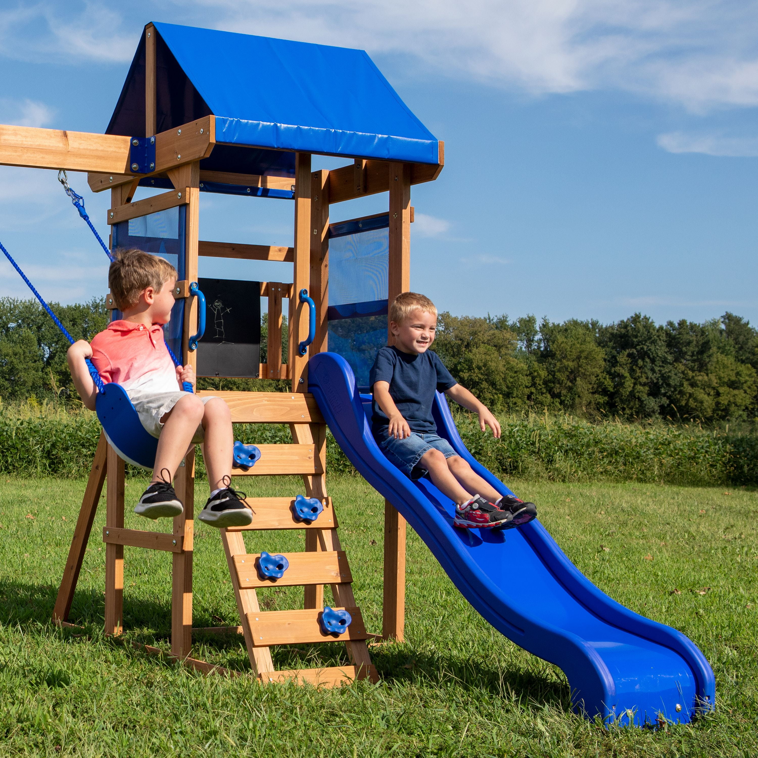 Backyard Discovery Aurora Wooden Cedar Swing Set - Image 7