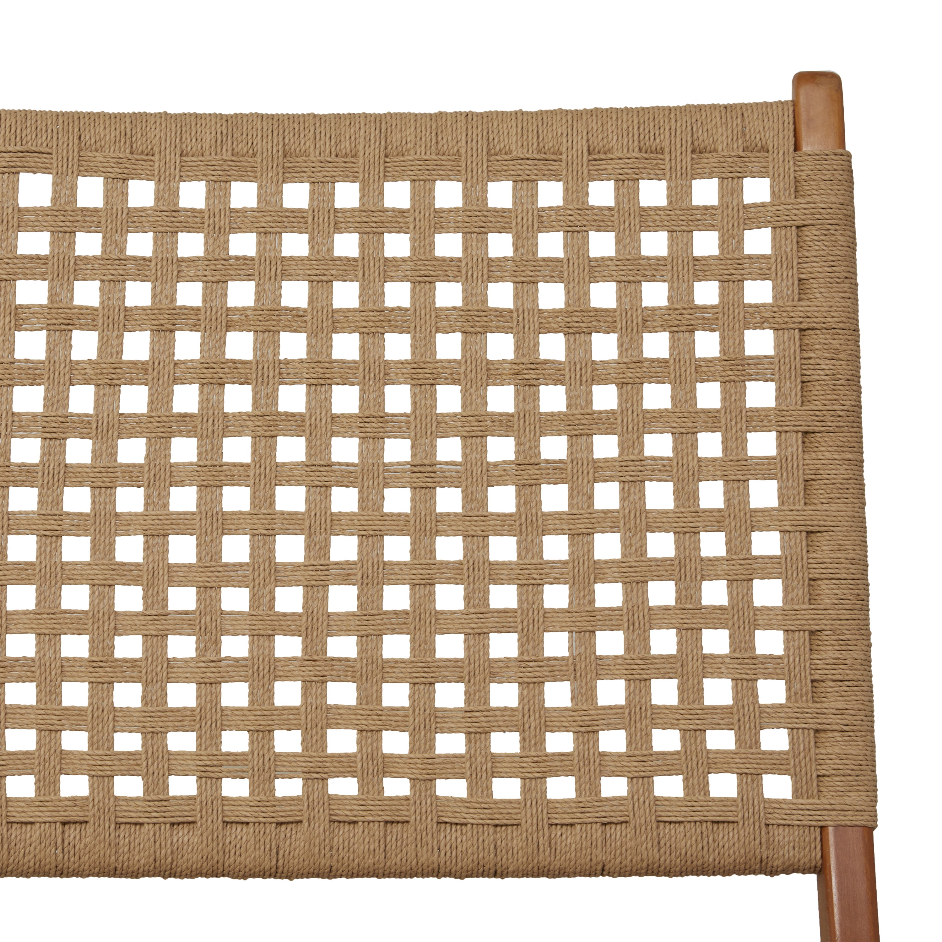 DecMode Wood Handmade Woven Lounge Chair, Brown - Image 2