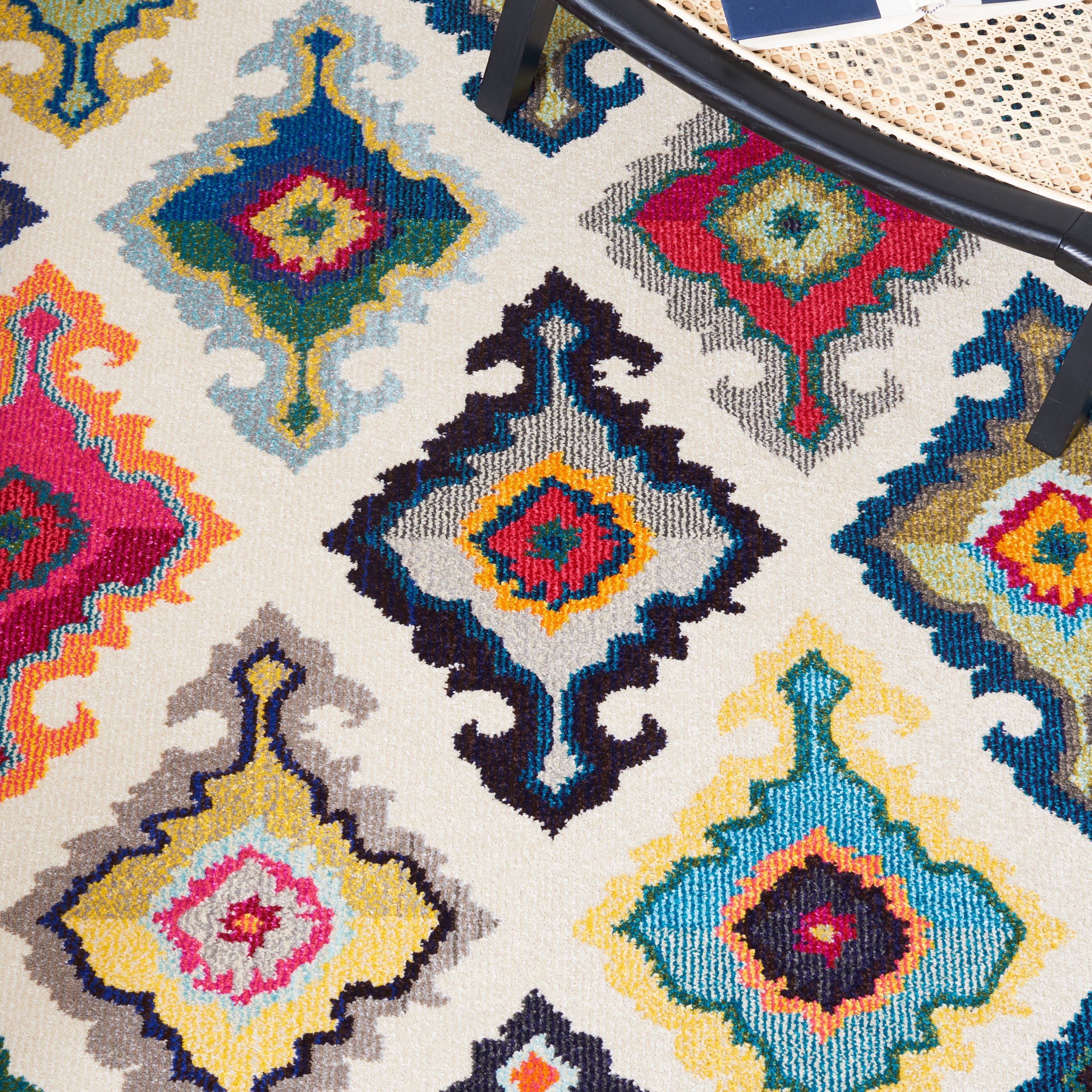 SAFAVIEH Monaco Darwin Abstract Area Rug, Ivory/Multi, 4' x 5'7" - Image 5