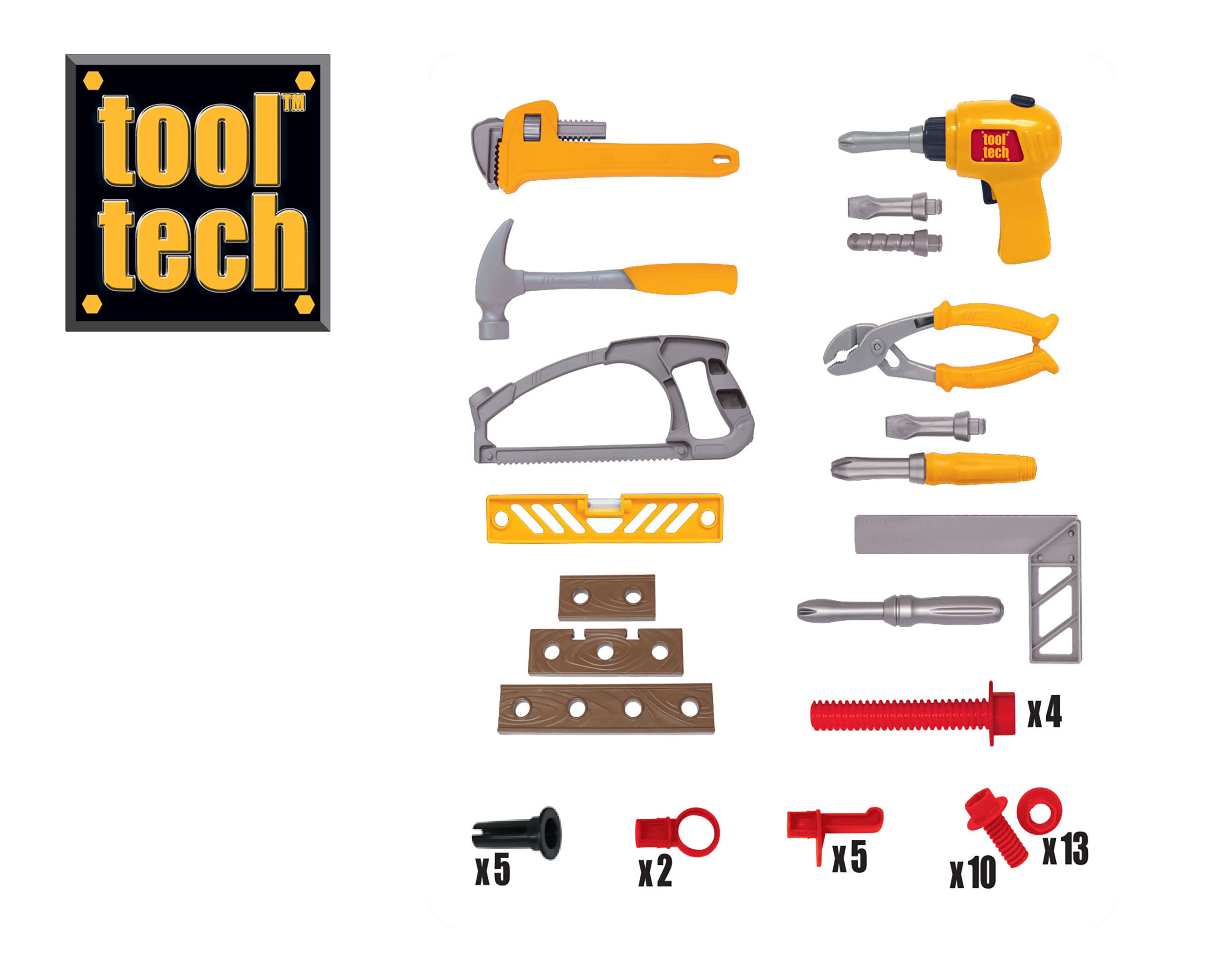 Red Box Tool Tech Take Along Work Bench Set with 50+ Pieces, Folds up, Children 3+ Years - Image 4