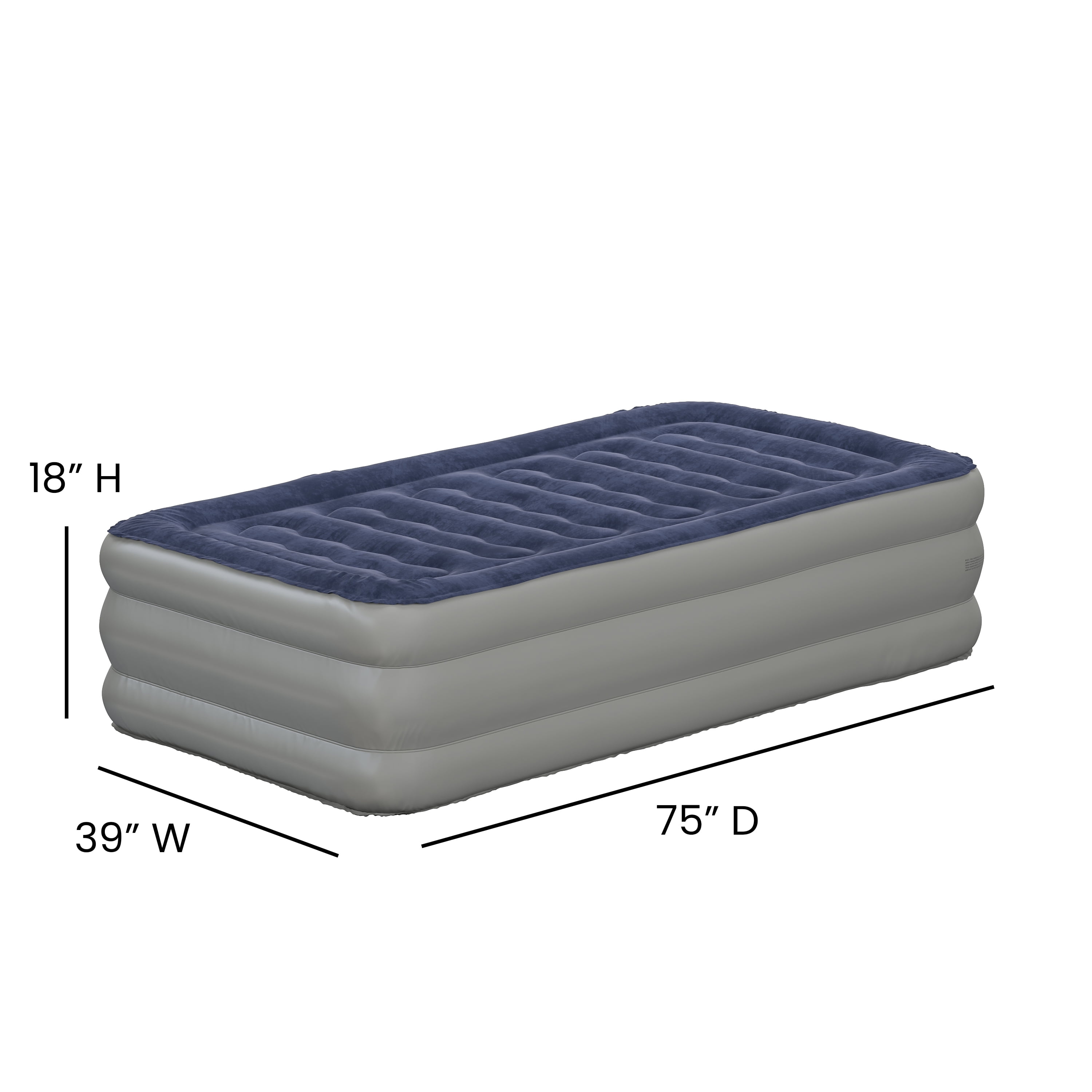 Flash Furniture 18 inch Air Mattress with ETL Certified Internal Electric Pump and Carrying Case - Twin - Image 10