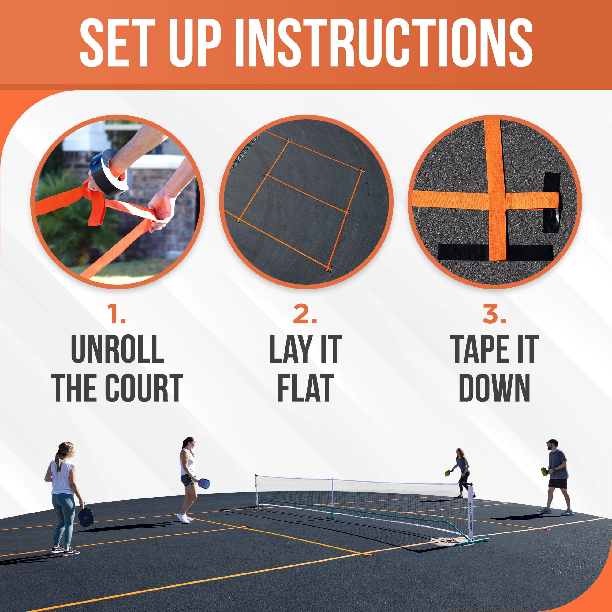 Cortable Easy Set Up Temporary Pickleball Court Lines - Image 6