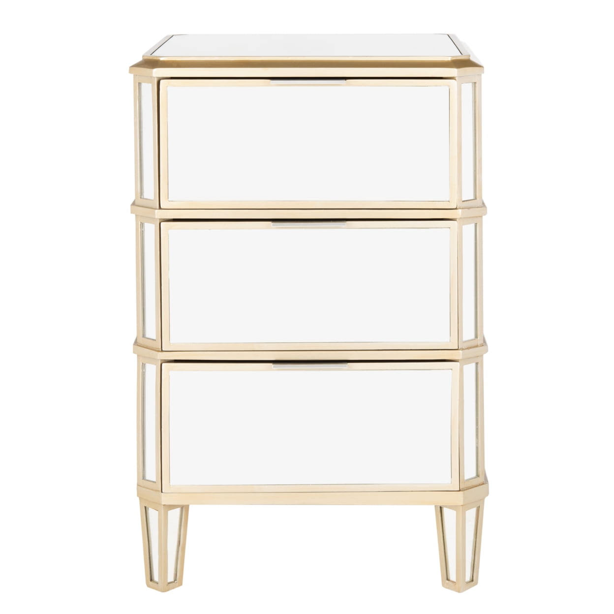 SAFAVIEH Giana 3-Drawer Mirrored Nightstand Mirror - Image 2