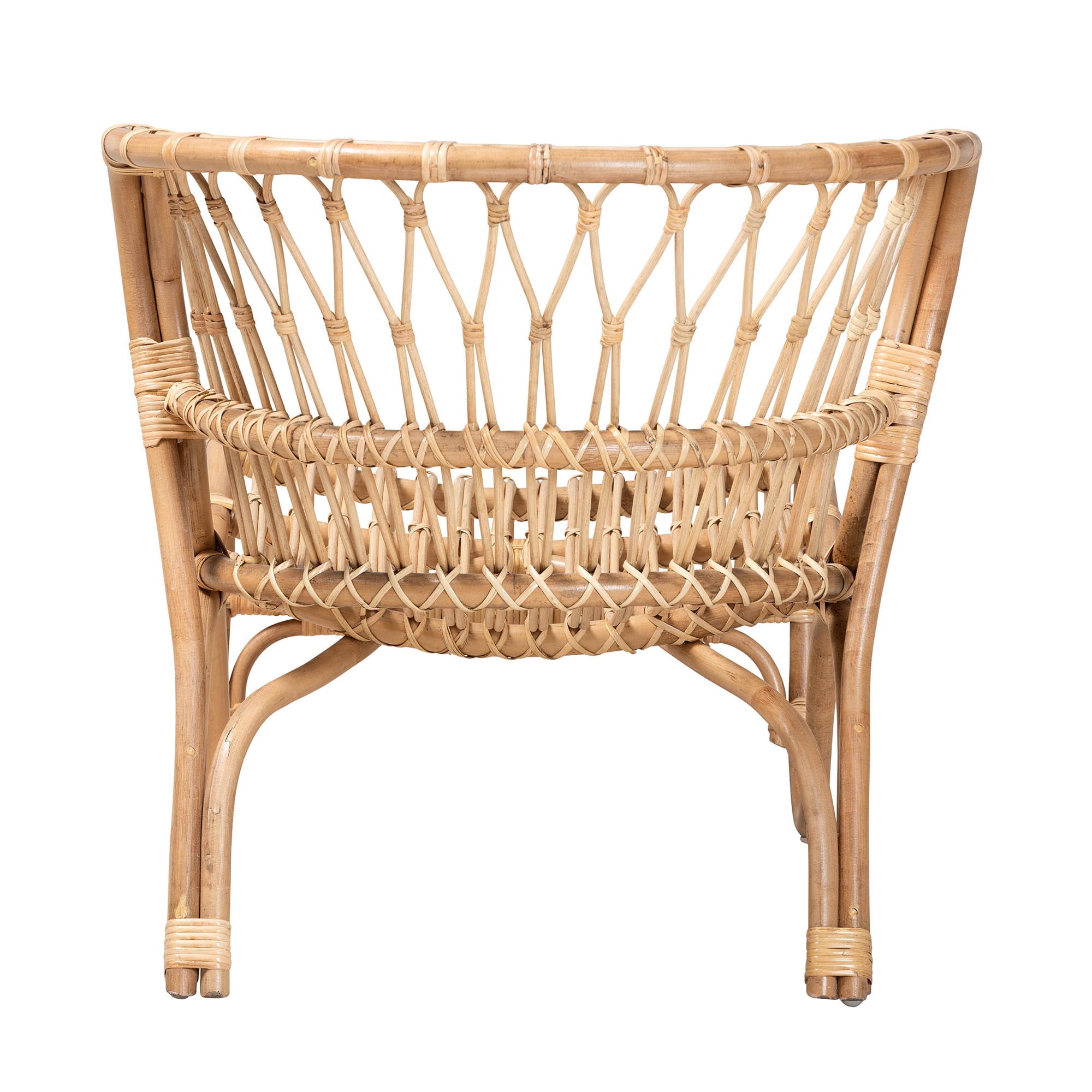 bali & pari Alaya Rattan BOHO Accent Chair, Natural Brown - Image 2