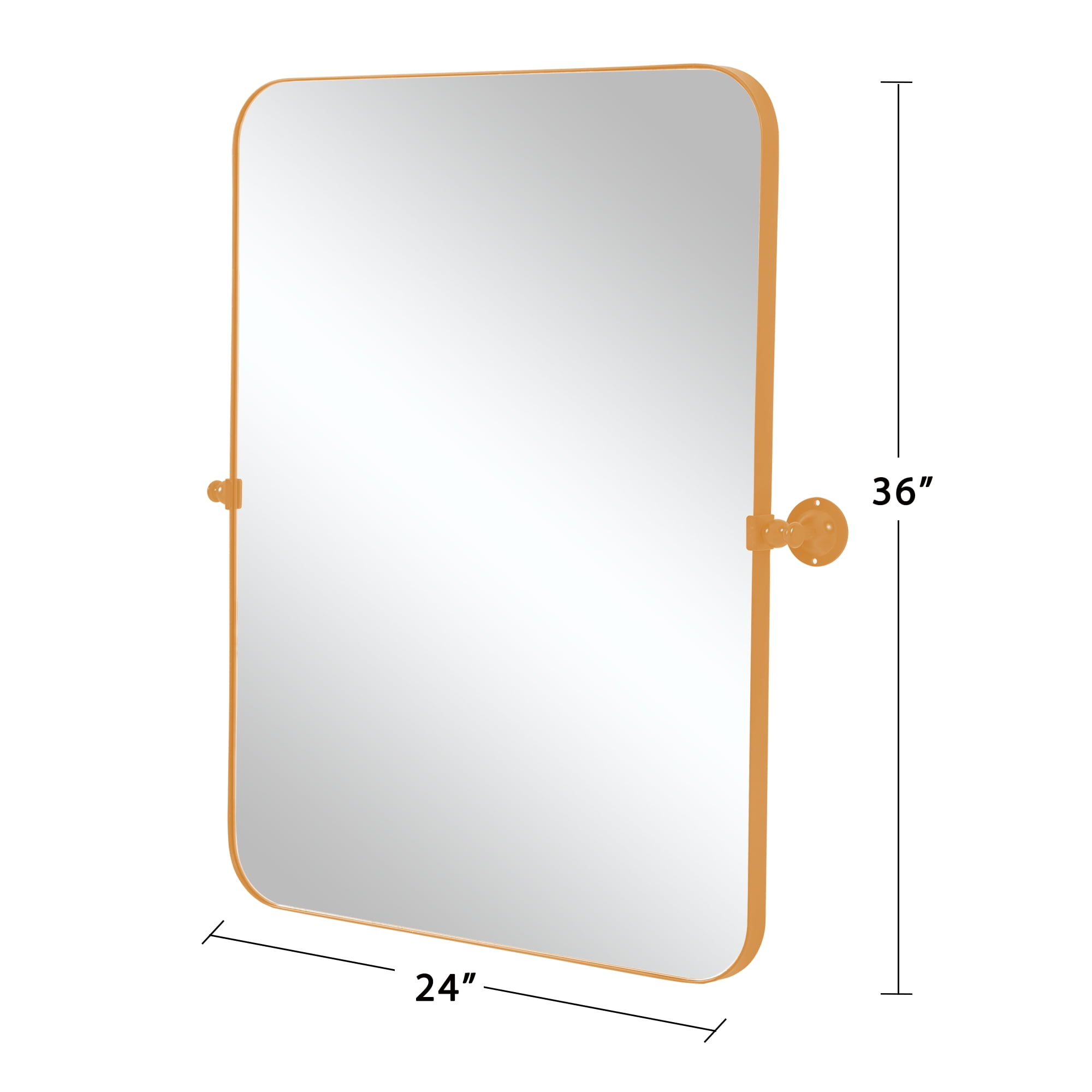 Arched Wall Mirror Arch Small Mirror Round Corner Mirror Wall Mirror 36"x24",Gold,Iron - Image 3