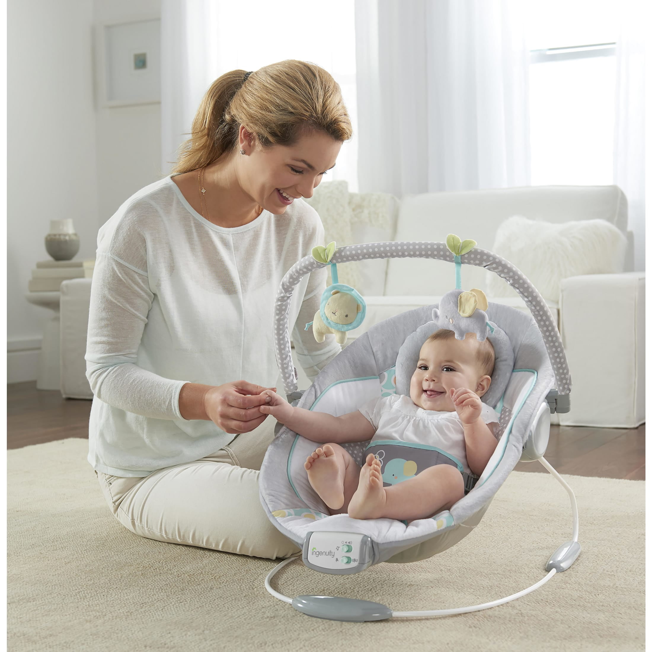 Ingenuity Soothing Baby Bouncer with Vibrating Infant Seat & Music Morrison, Gray, Unisex, Ages 0-6 Months - Image 3