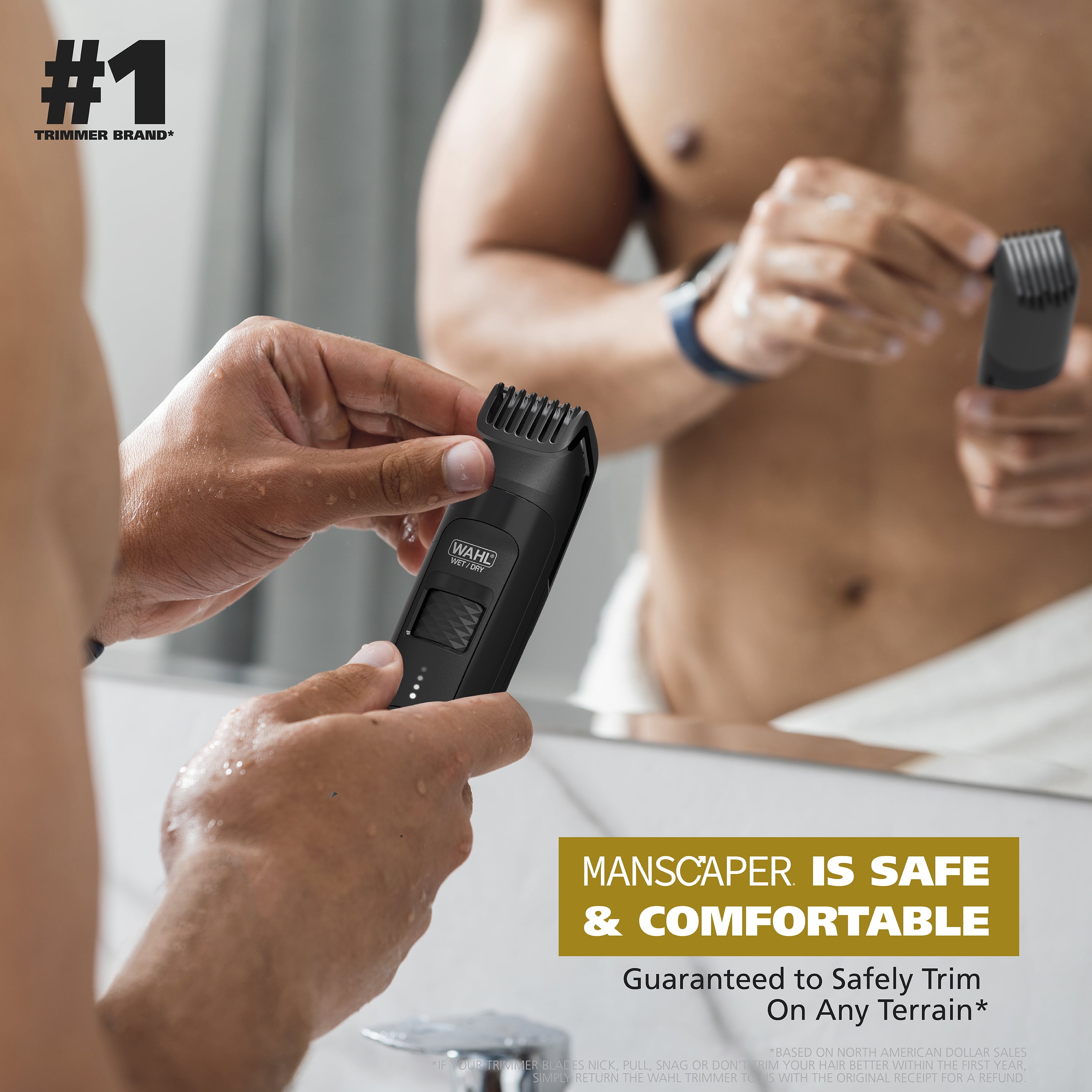 Wahl Manscaper Rechargeable Body Groomer for Men, Waterproof, Lithium Ion Battery, 1pc, Black - 5618-100 - Image 10