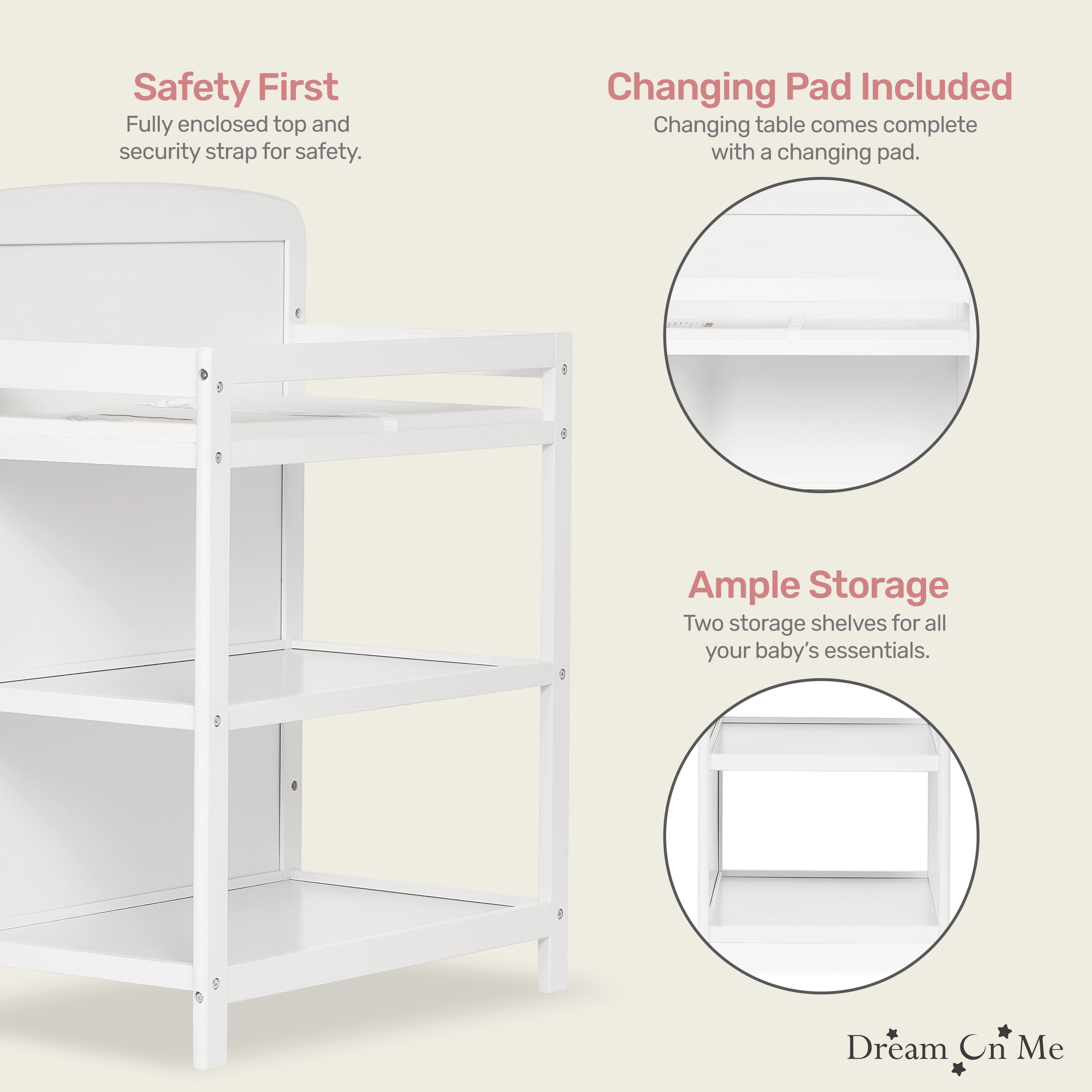 Dream On Me Anna 3-in-1 Convertible Crib with Changing Table White, Changing Pad Included, Converts from Baby Crib to Toddler Bed, Day Bed and Kids Sofa, Three Adjustable Mattress Height Positions - Image 9