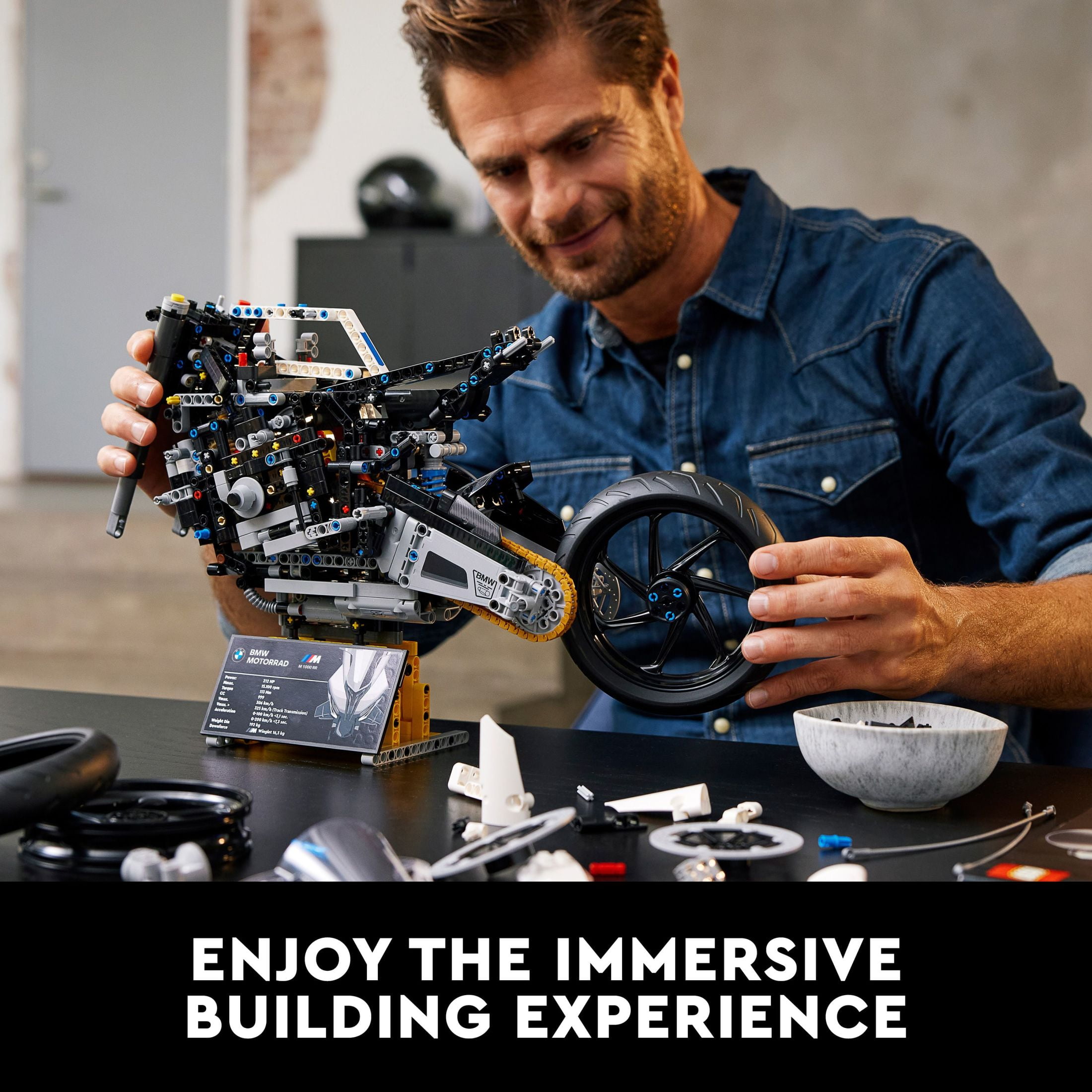 LEGO Technic BMW M 1000 RR 42130 Motorcycle Model Kit for Adults, Build and Display Motorcycle Set with Motorcycle Gift Idea - Image 4