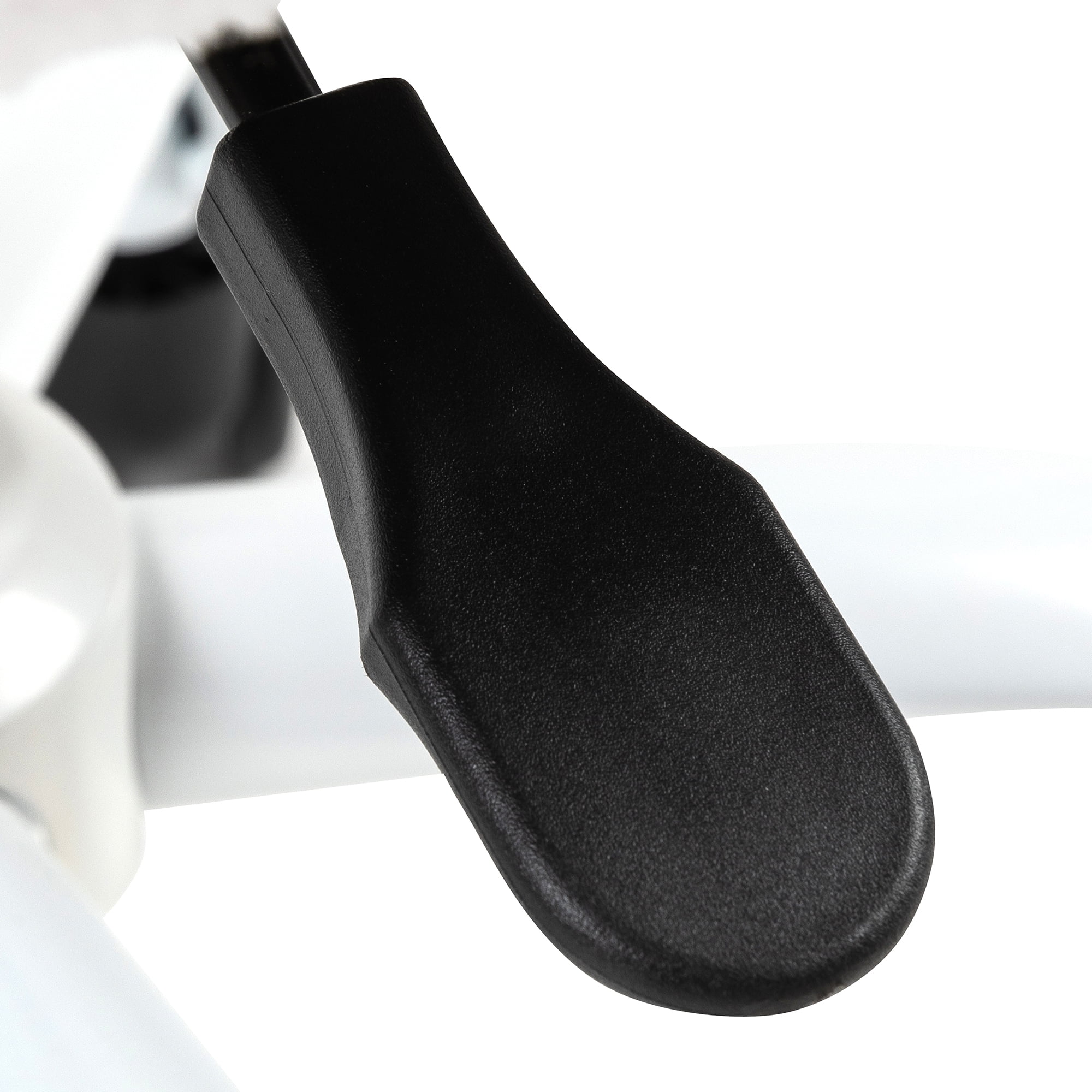 GIA Design Group Fuzzy Adjustable Desk Chair with White Metal Base,White - Image 5