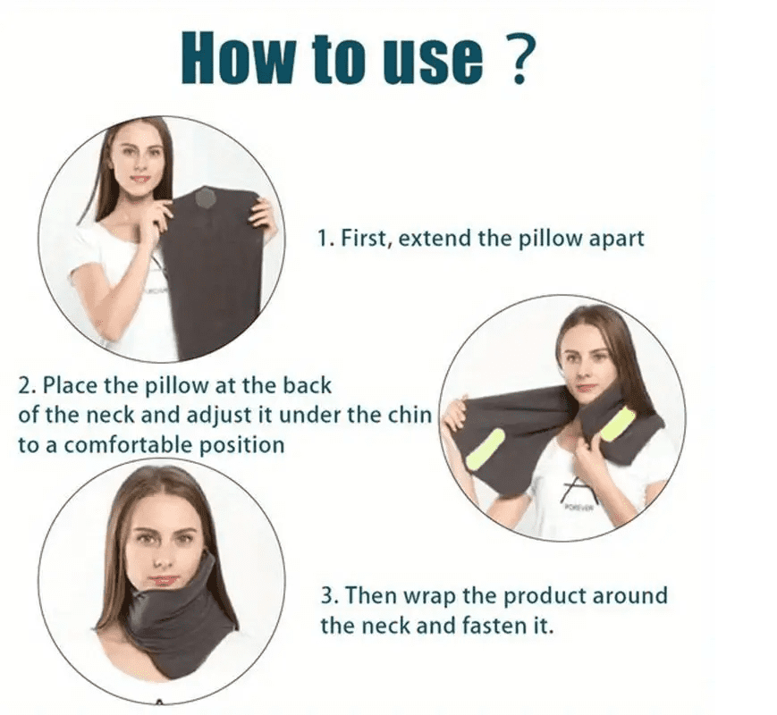 Soft Supportive Travel Pillow, used in the Airplane, Car, and Business Office, Compares to Trtl Travel Pillow - Red - Image 4