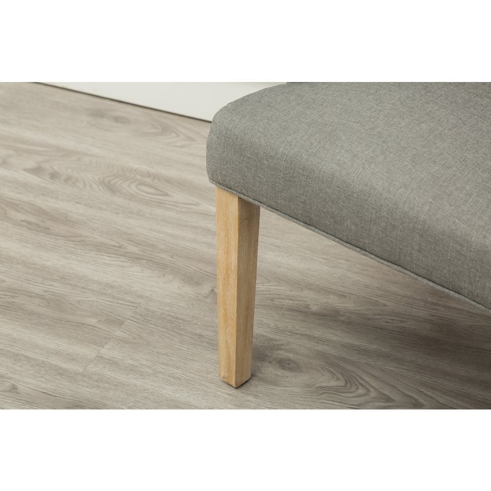 Roundhill Furniture Luna Gray Button Tufted Solid Wood Wingback Chairs with Nail Heads Set of 2 - Image 3