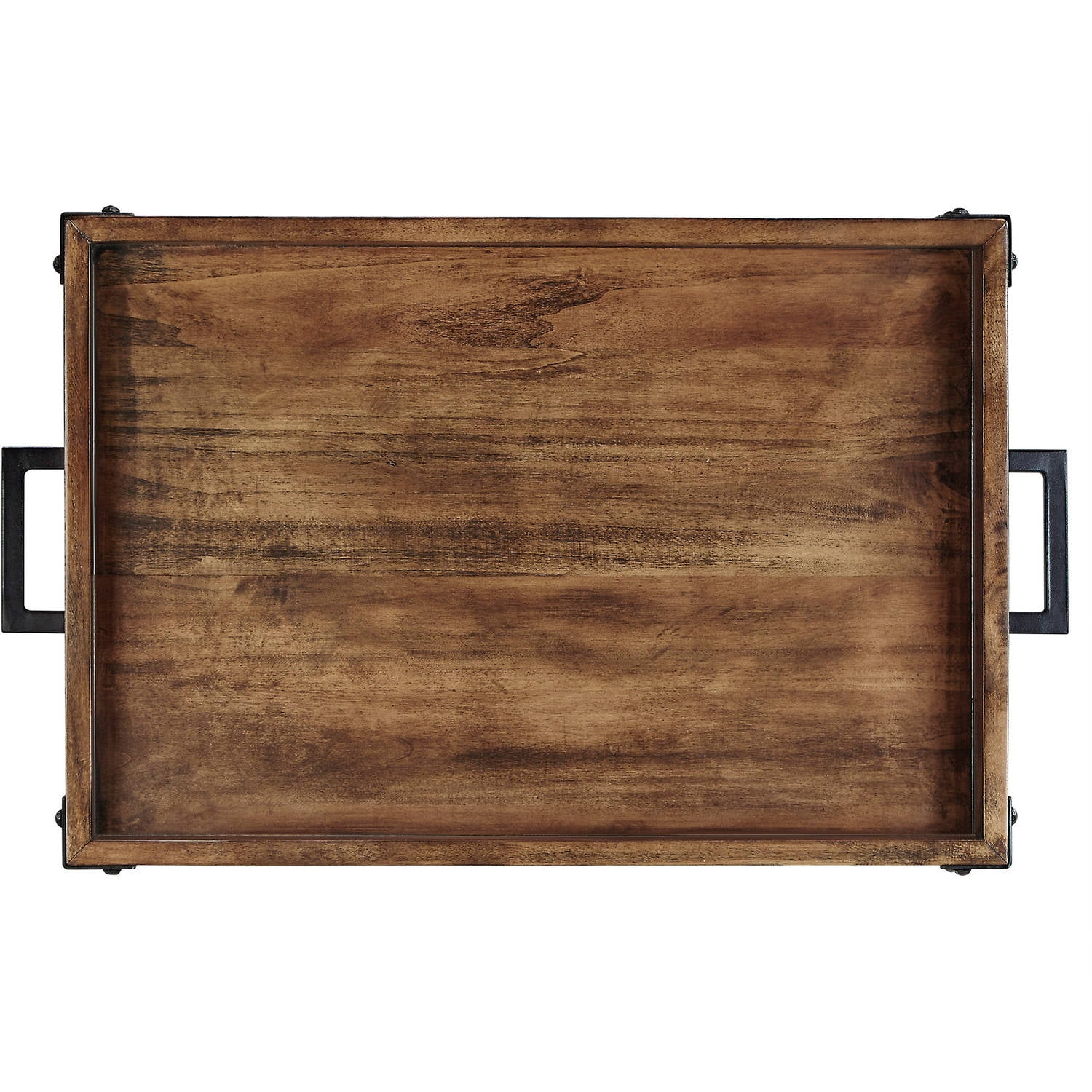 Weston Home Clayton Wood and Metal Bar Cart, Dark Brown - Image 4