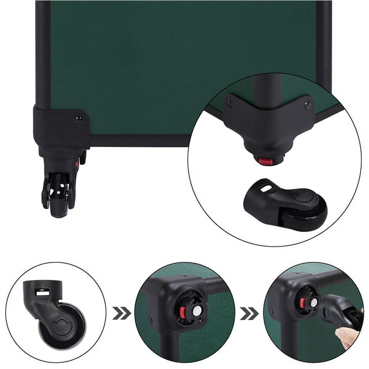 Alden Design Professional 4-in-1 Aluminum Travel Cosmetic Makeup Case, Dark Green - Image 8