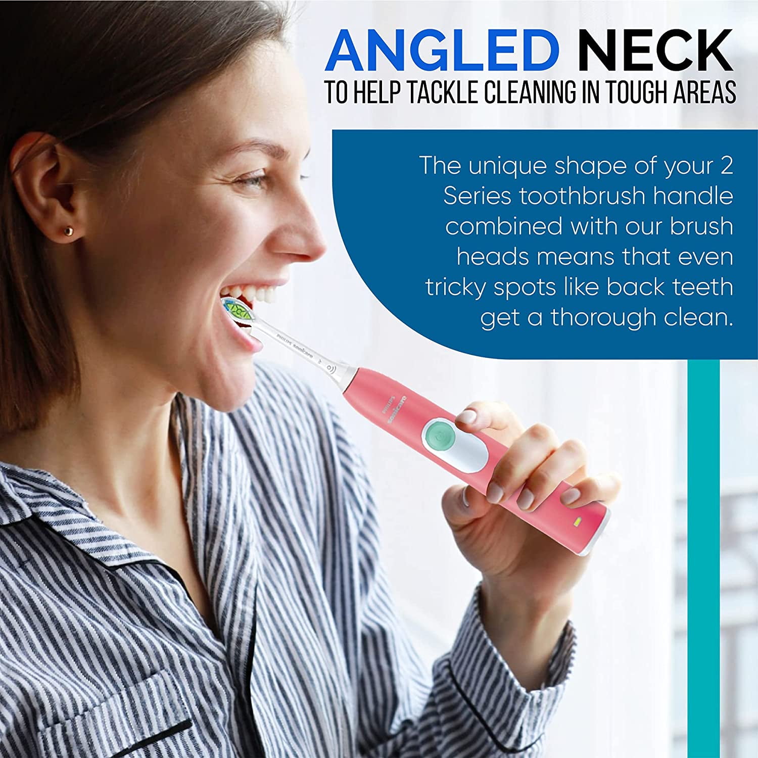 PHILIPS Sonicare Electric Toothbrush EssentialClean, Rechargeable Electric Tooth Brush with DiamondClean Brush Head, Sonic Electronic Toothbrush, Travel Case, Mint - Image 2