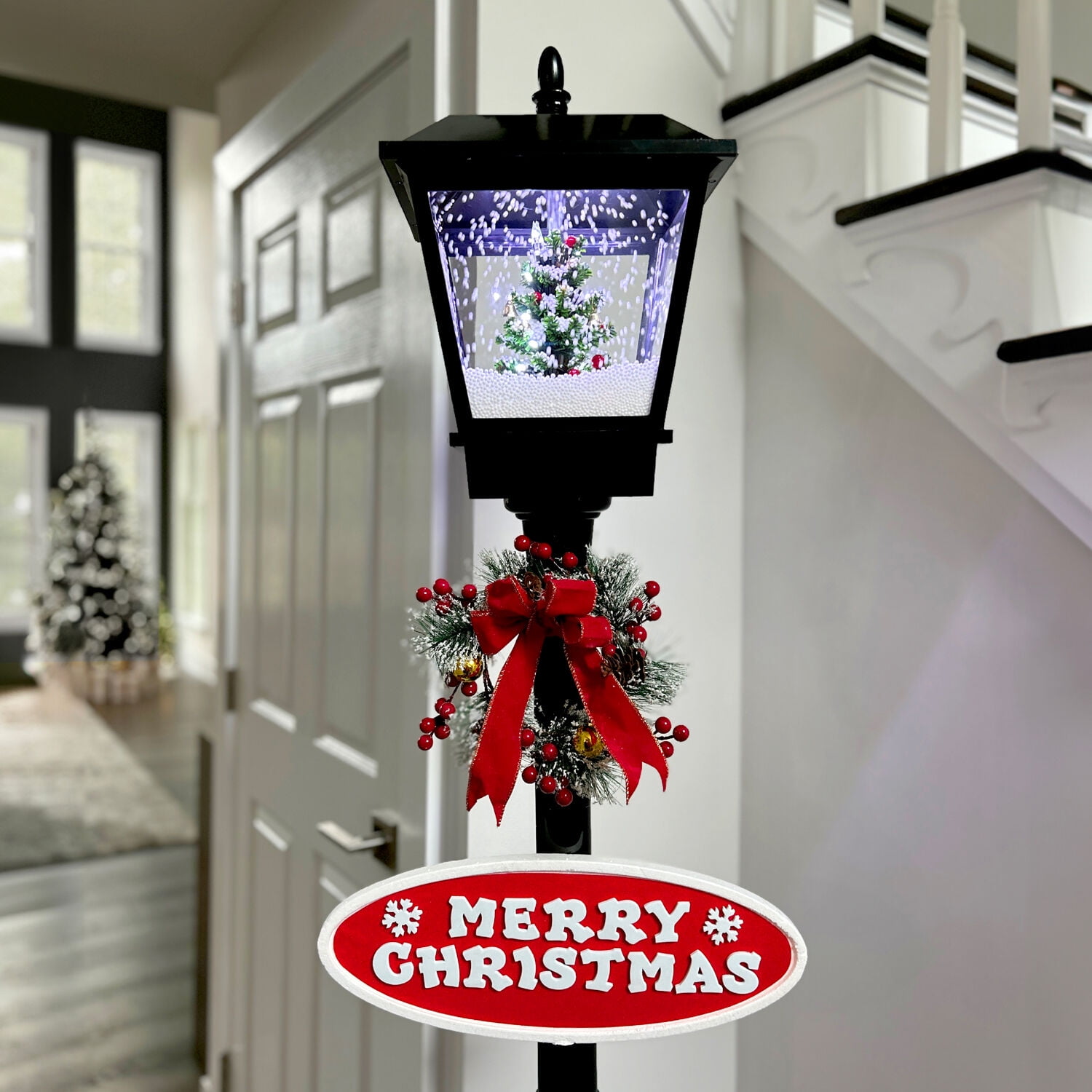 Fraser Hill Farm 5.9 ft Musical Snowy Christmas Street Lamp in Black, FSSL071A-BLK2 - Image 5